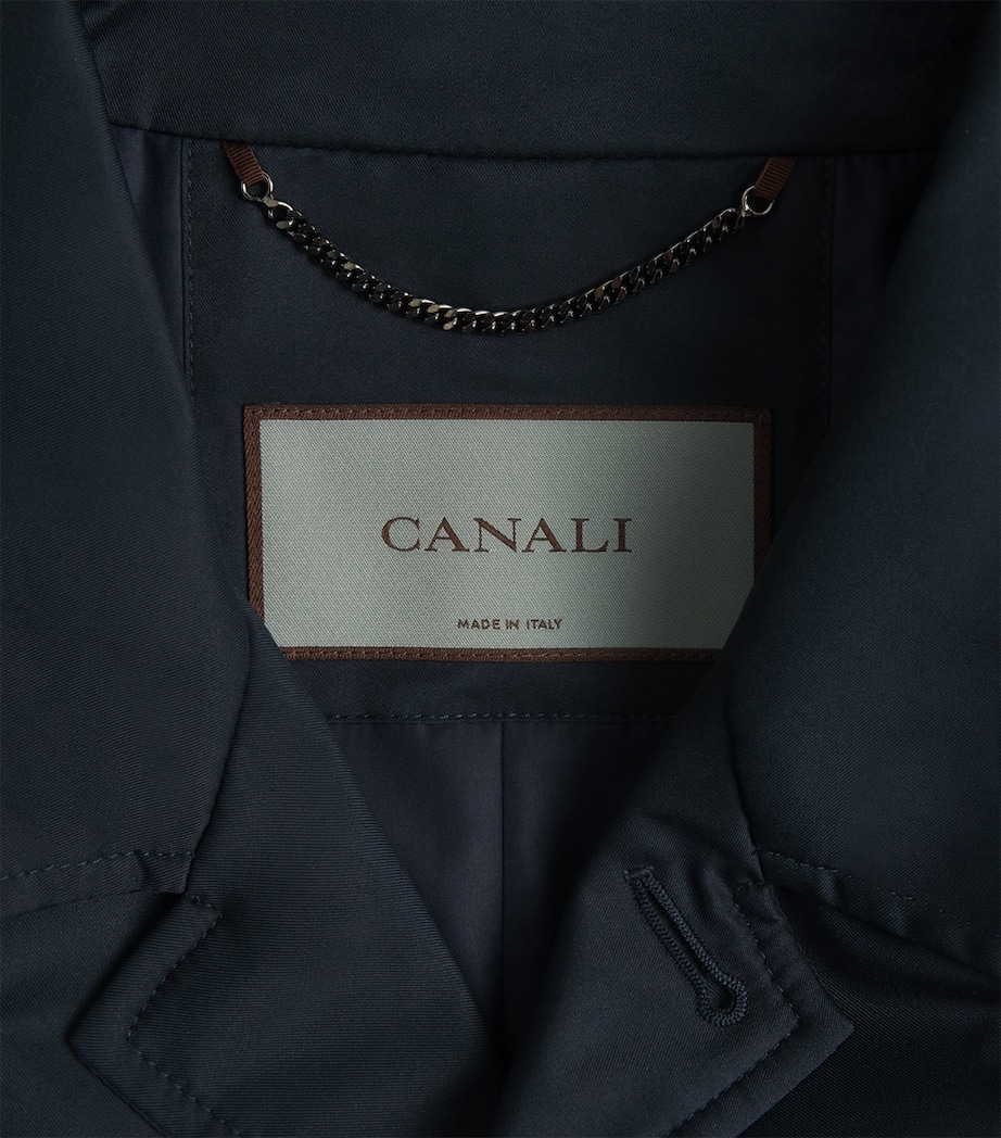 Canali Mens Technical Car Coat Navy Image 6