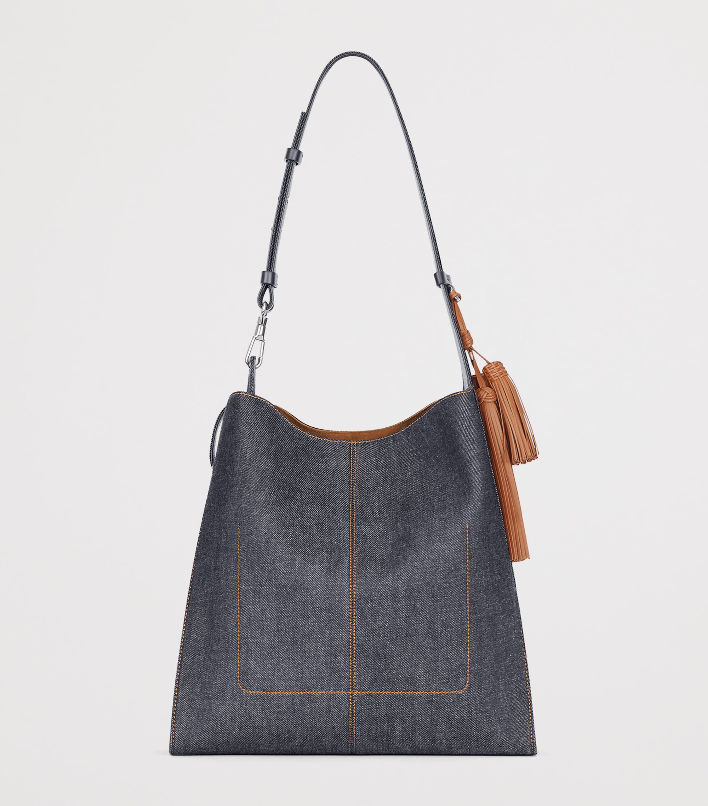 Givenchy Womens Medium Denim Belted Shoulder Bag Indigo Blue Image 4