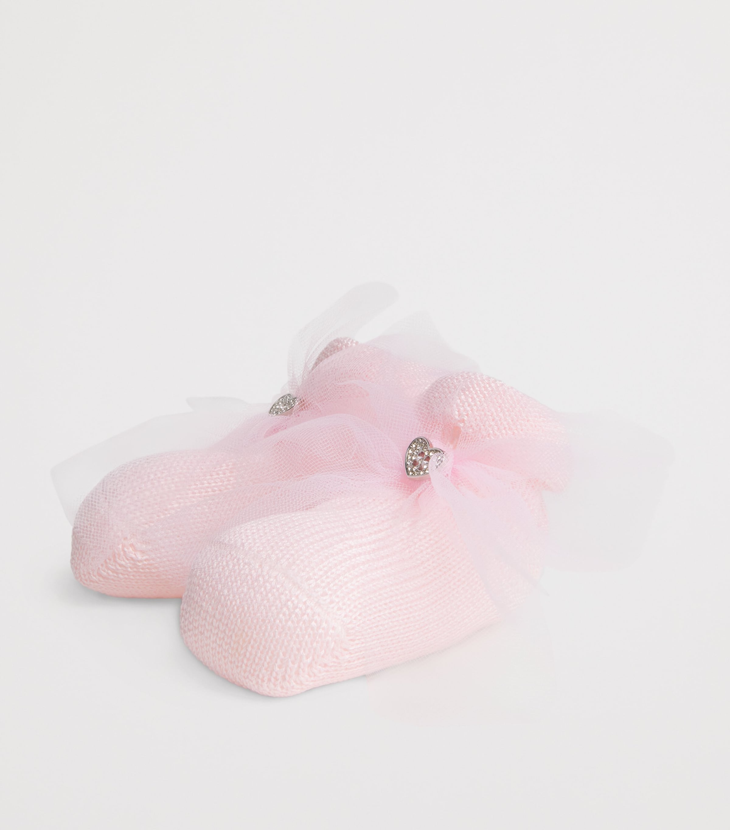 Monnalisa Bow-Detail Socks (0-9 Months) Antique Pink Image 2