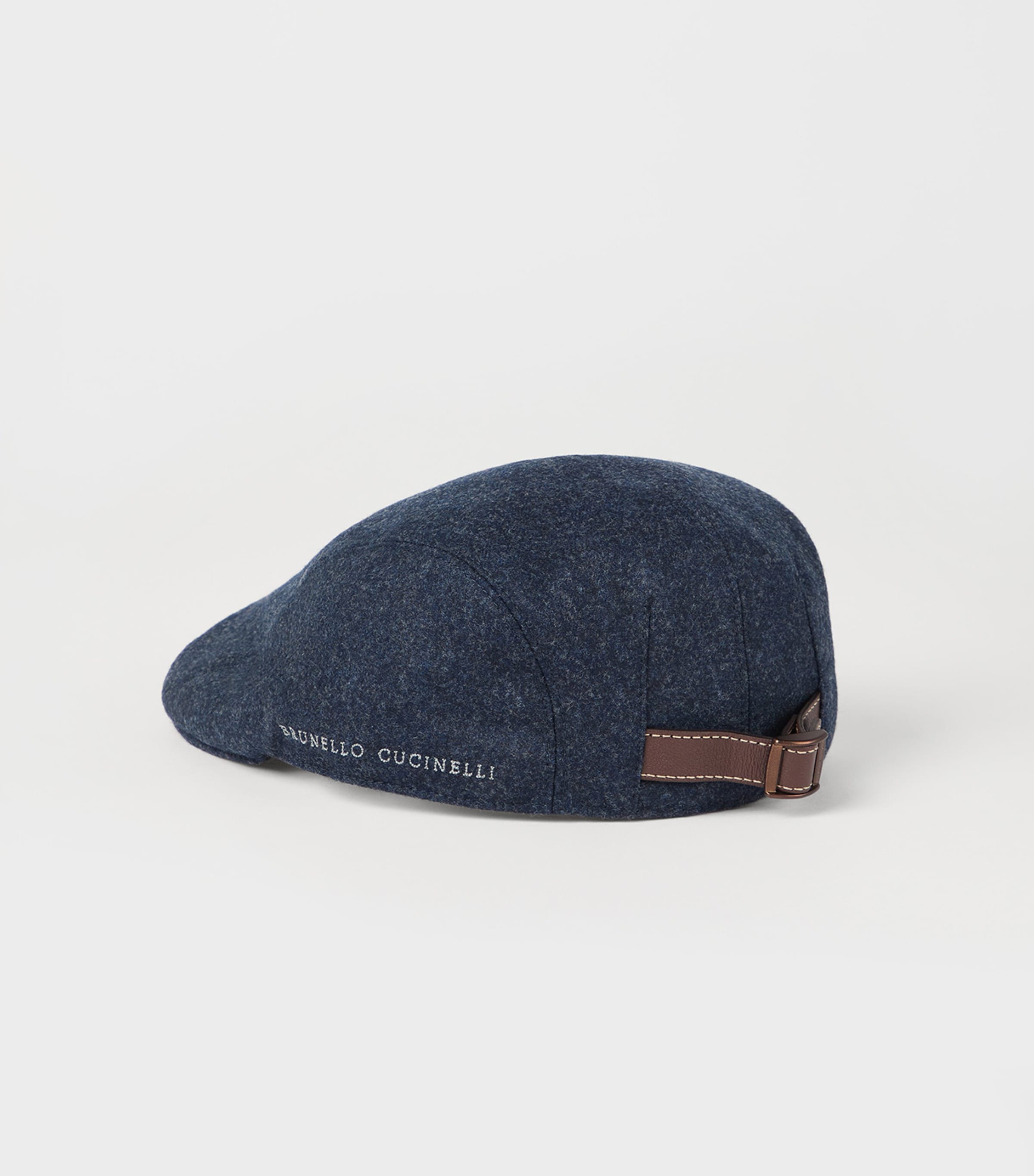 Virgin Wool Embroidered Flat Cap CPM26 Image 2