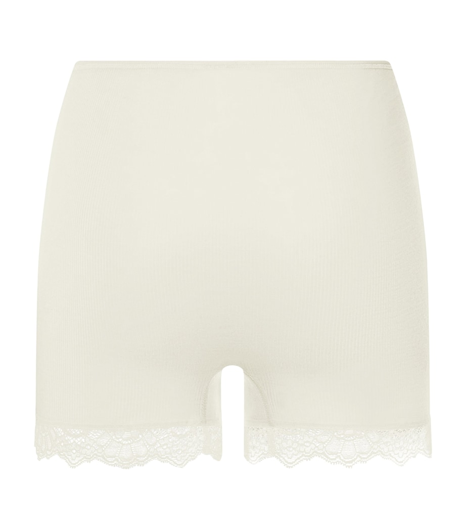 Hanro Womens Wool-Silk Boy Shorts Misty White Image 1