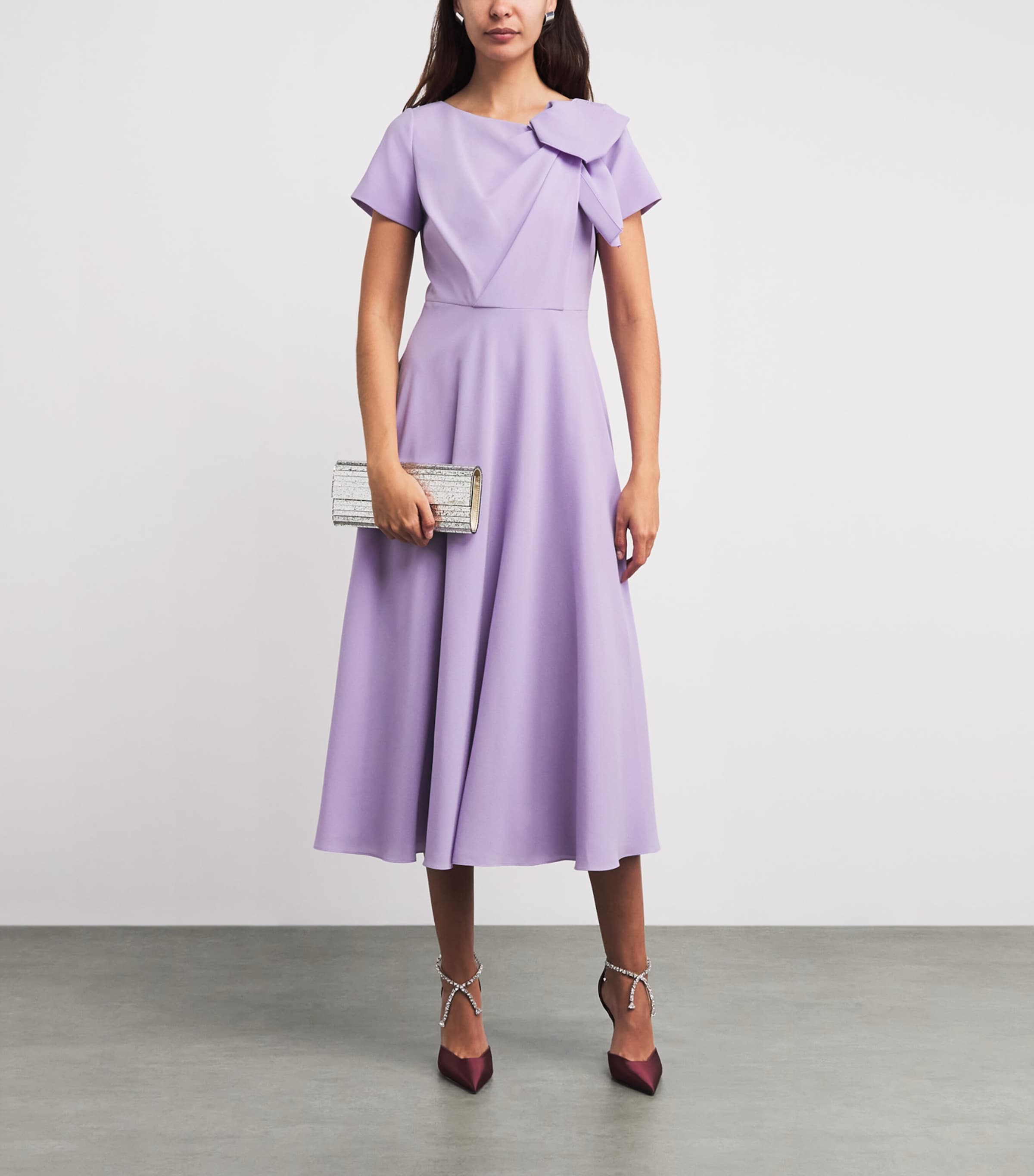 Roksanda Womens Crepe Luna Midi Dress Heather Image 2