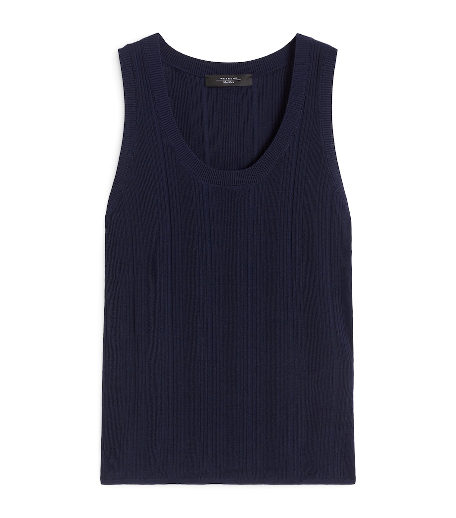 Weekend Max Mara Womens Rib-Knit Tank Top Navy Image 1
