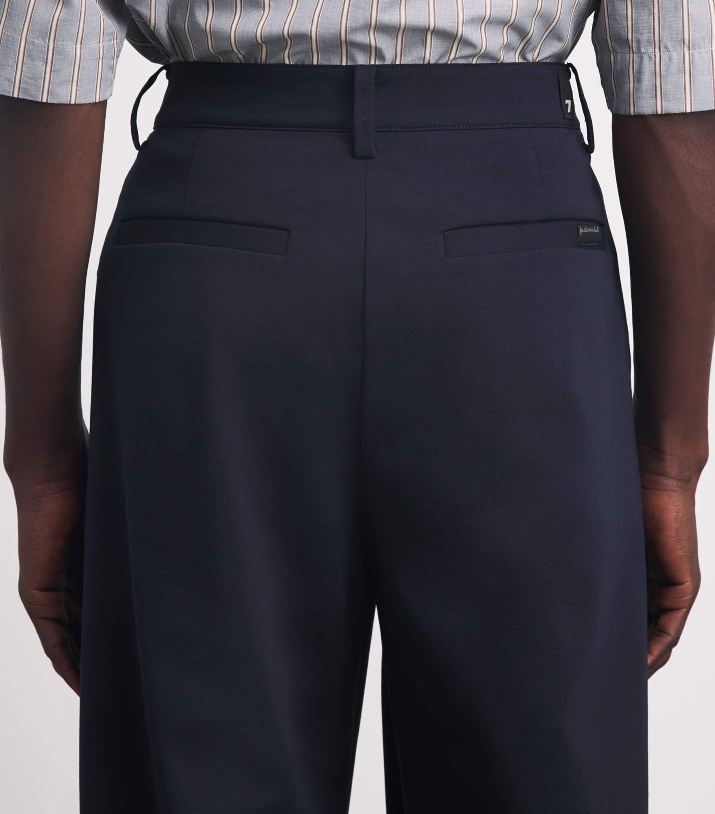 7 For All Mankind Mens Pleated Straight Trousers Blue Image 3