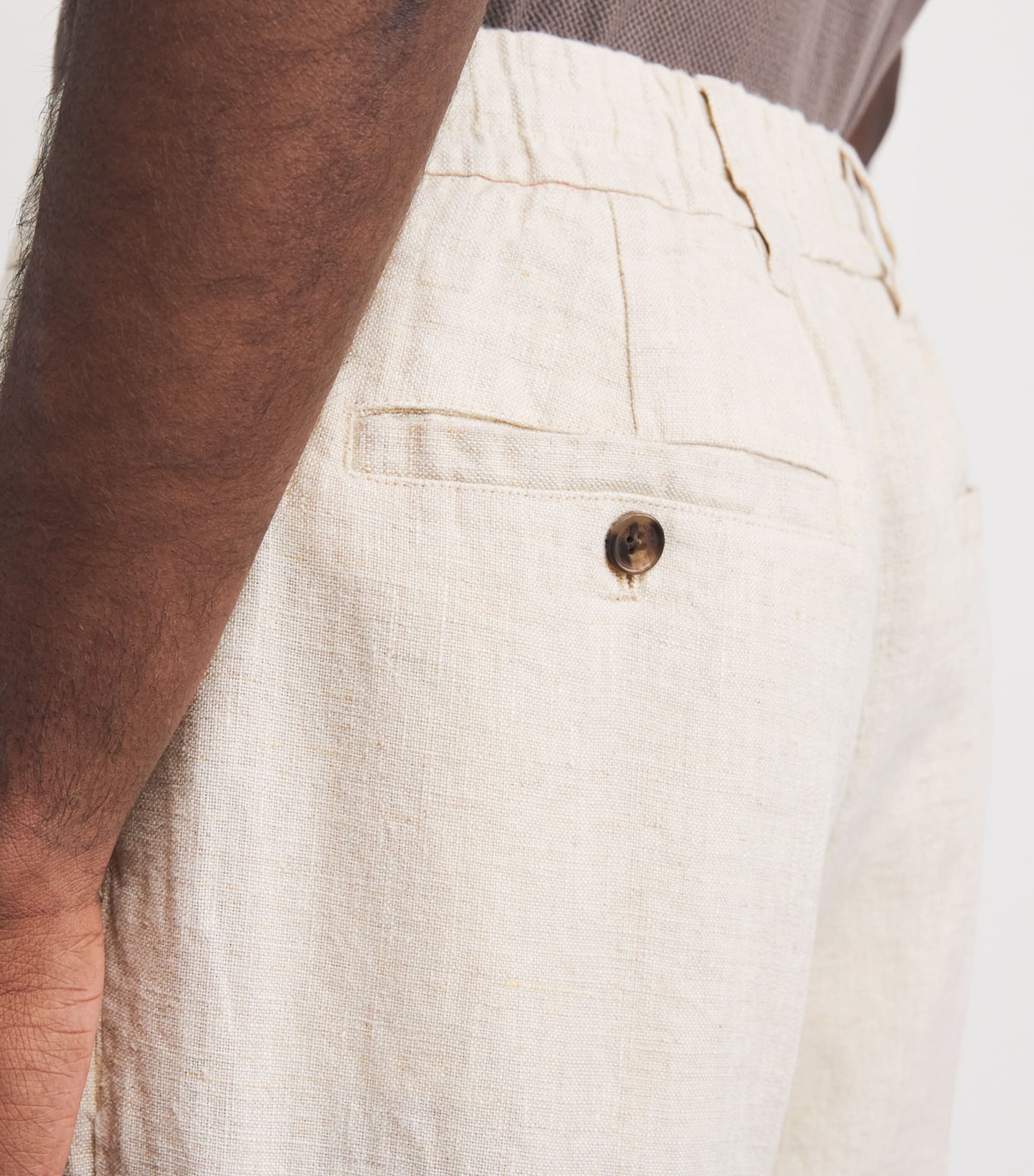 NN.07 Mens Linen Billie Trousers Oat Image 6
