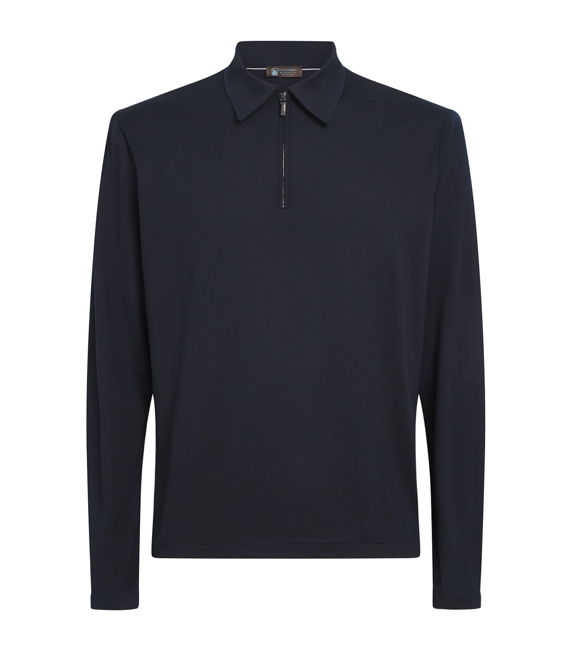Kid Wool Quarter-Zip Polo Sweater 43000 NAVY BLUE Image 1