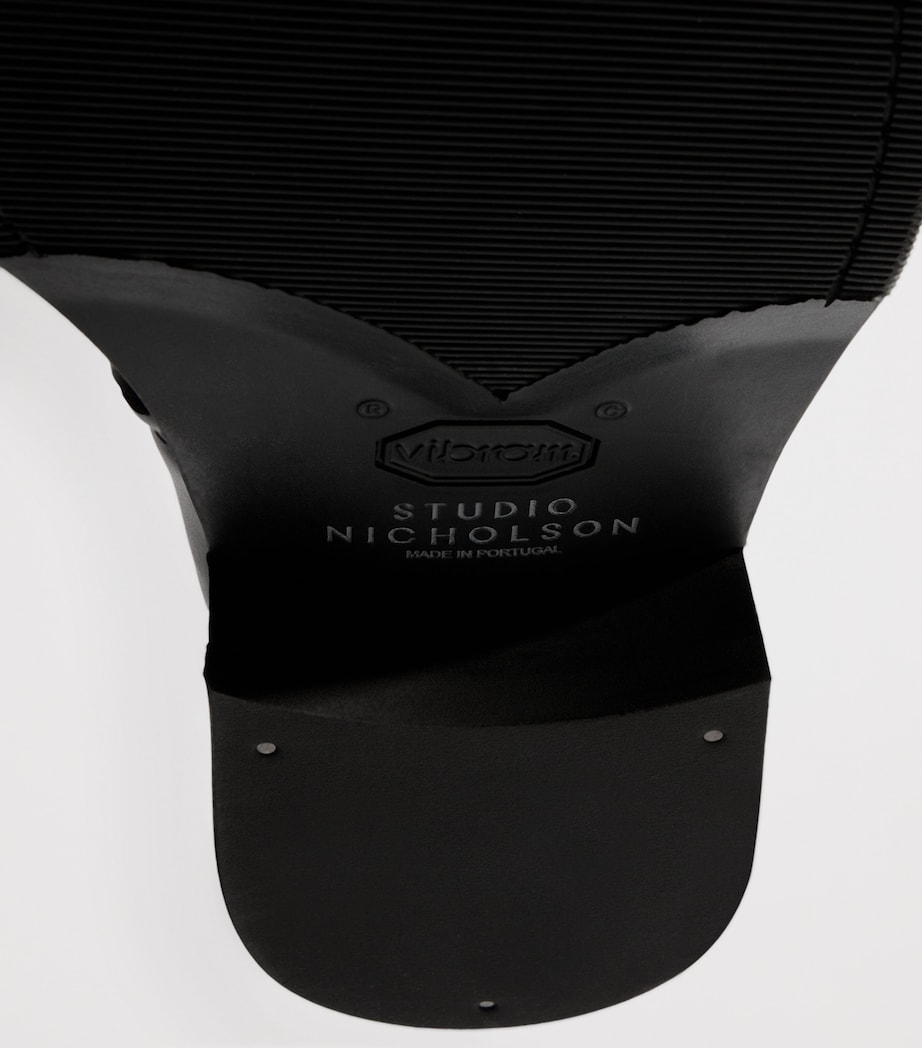 Studio Nicholson Leather Square-Toe Boots Black Image 8