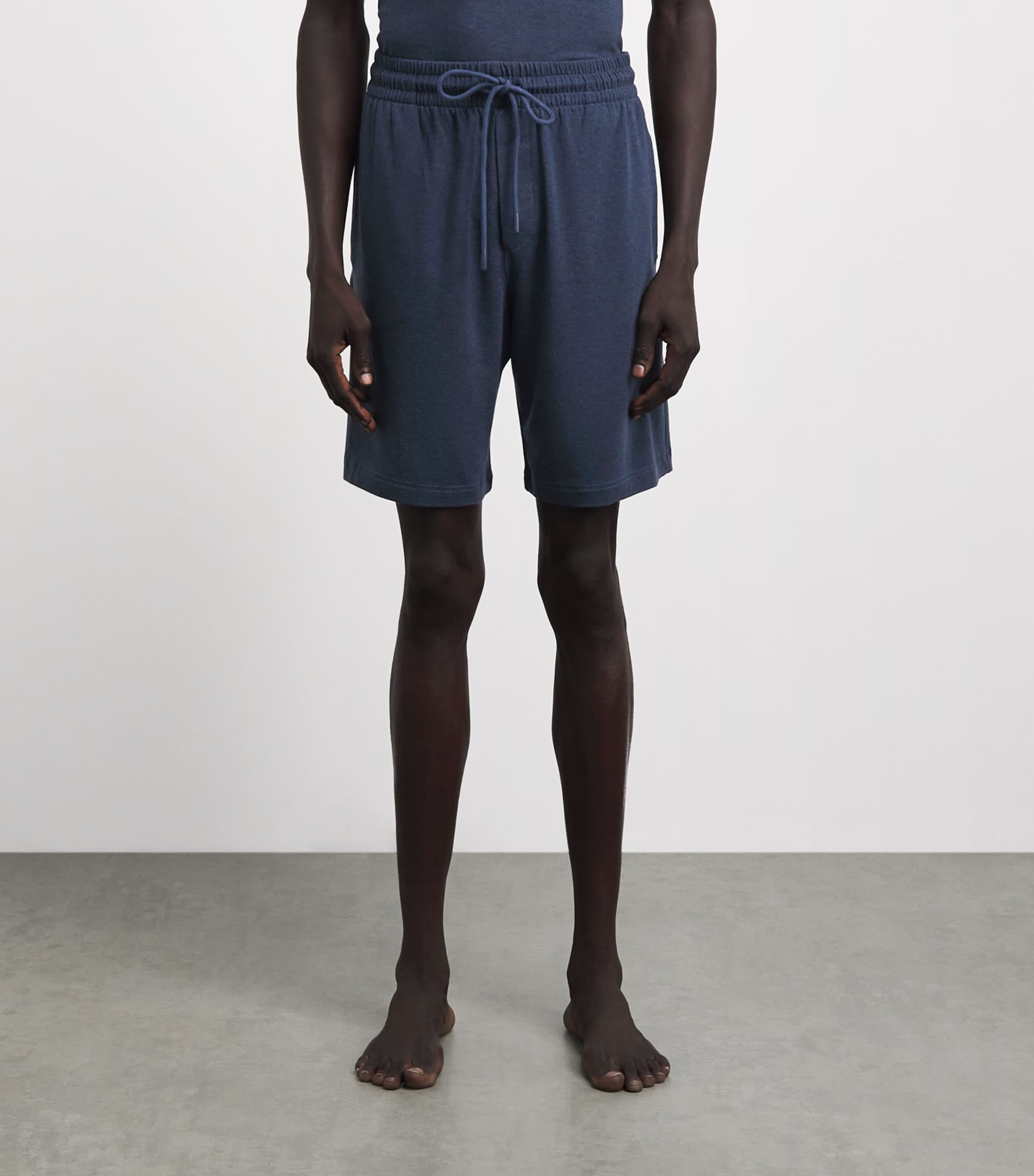 Zimmerli Mens Soft Lounge Pyjama Shorts Blue Melange Image 4