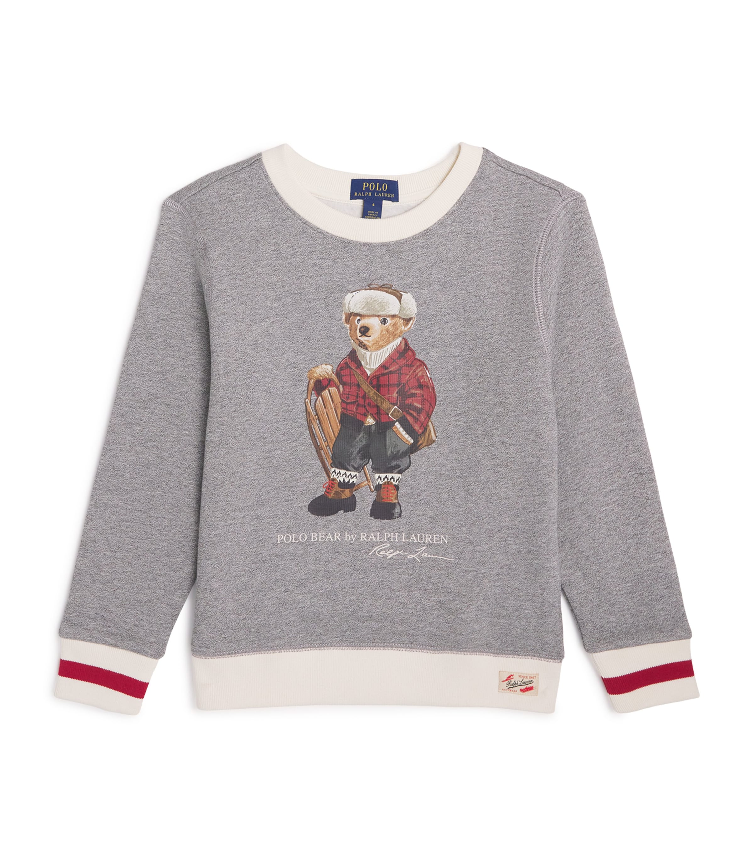 Ralph Lauren Kids Cotton-Blend Polo Bear Sweatshirt (6-14 Years) Grey Image 1