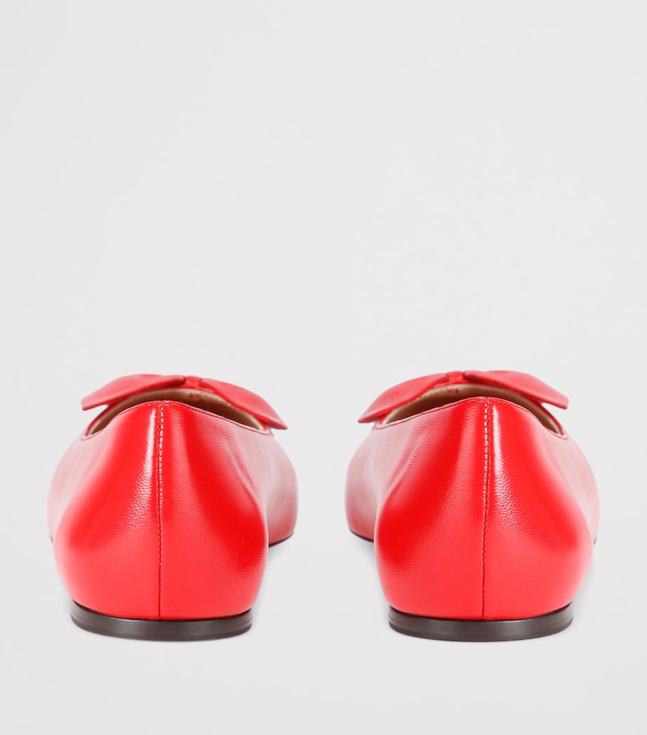 Leather Bow Gwen Ballet Flats RED Image 2