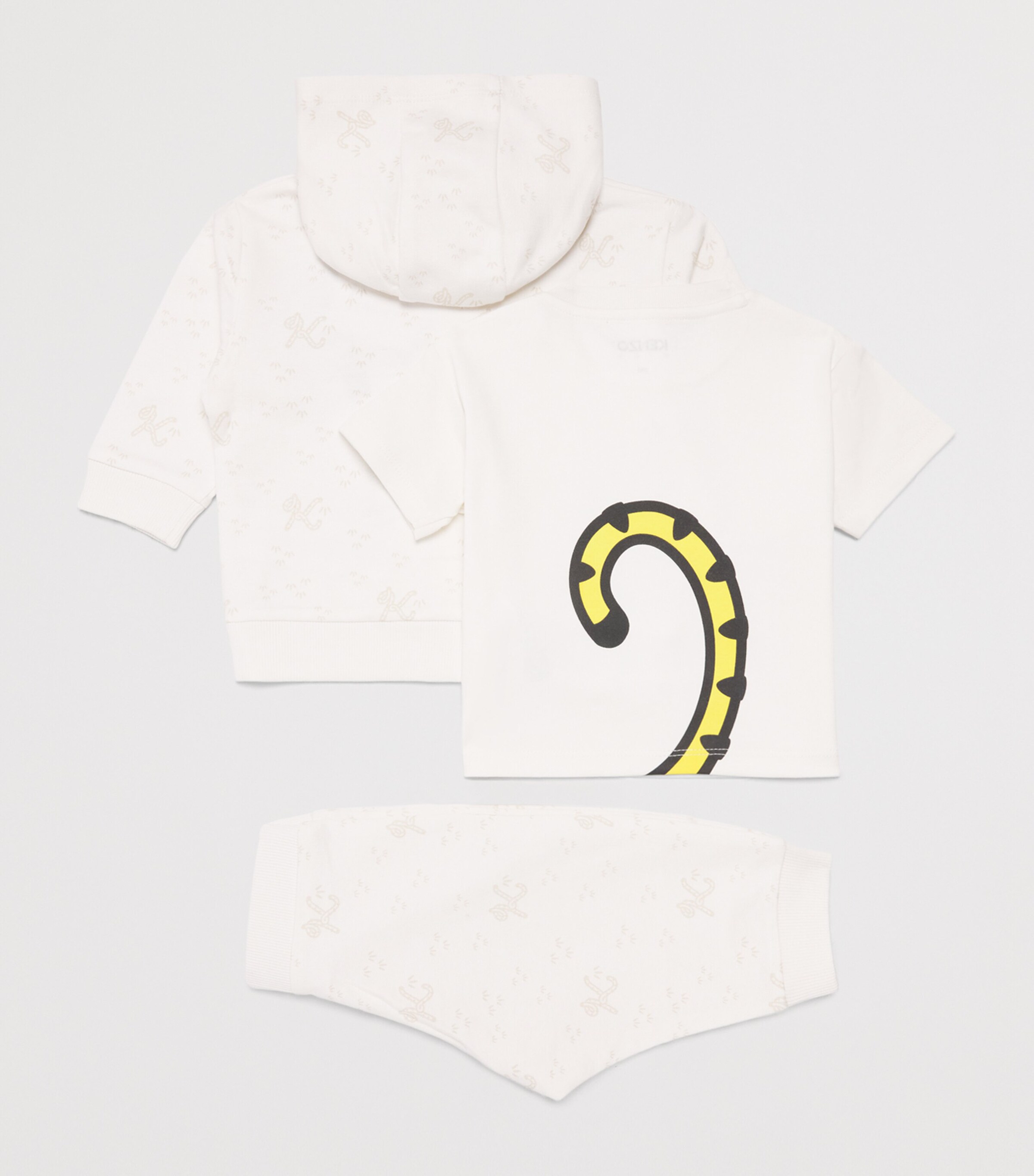 Kenzo Kids Cotton Tiger Hoodie, T-Shirt and Sweatpants Set (6-24 Months) Image 2