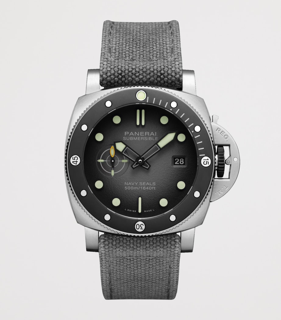 Panerai Stainless Steel Submersible Navy Seals Watch 44mm Black Image 2