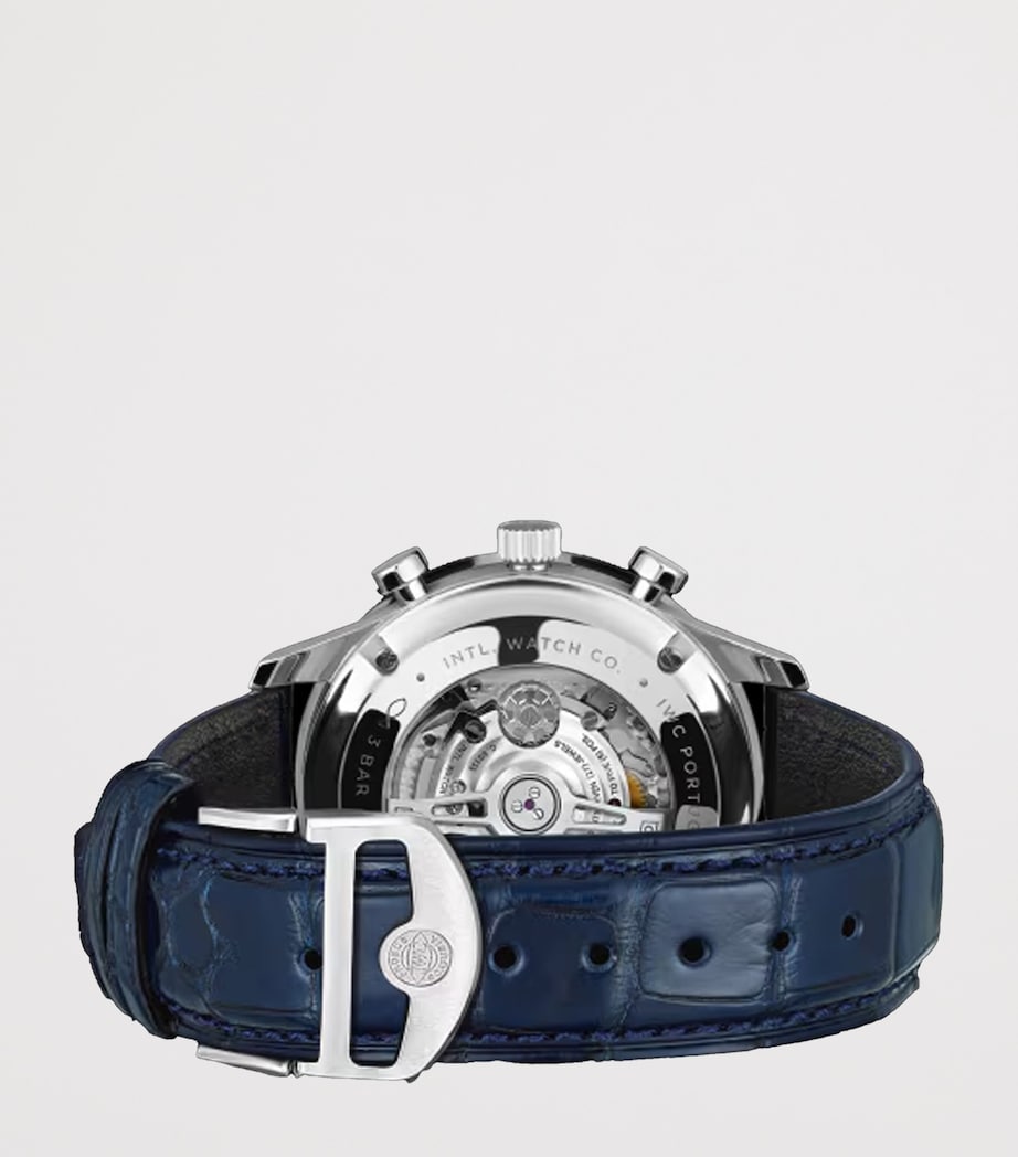 IWC Schaffhausen Stainless Steel Portugieser Chronograph Watch 41mm Silver Image 7