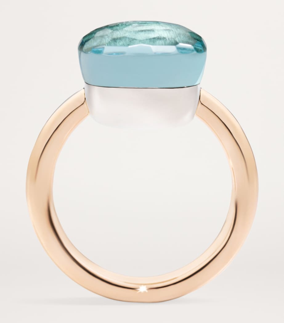 Rose Gold and Sky Blue Topaz Nudo Ring 000OY Image 3