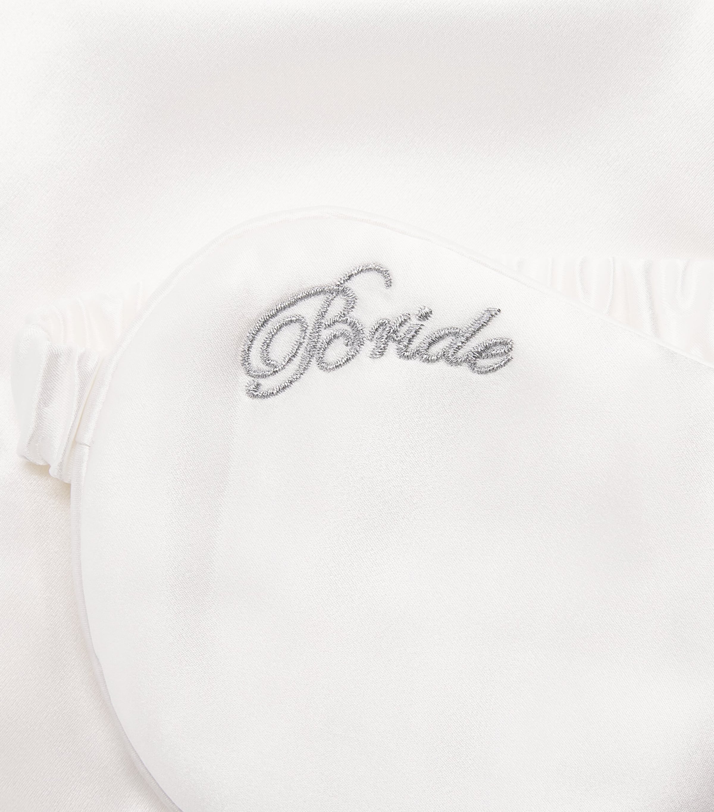 MANITO Womens Mulberry Silk Bride Sleep Mask White Image 4