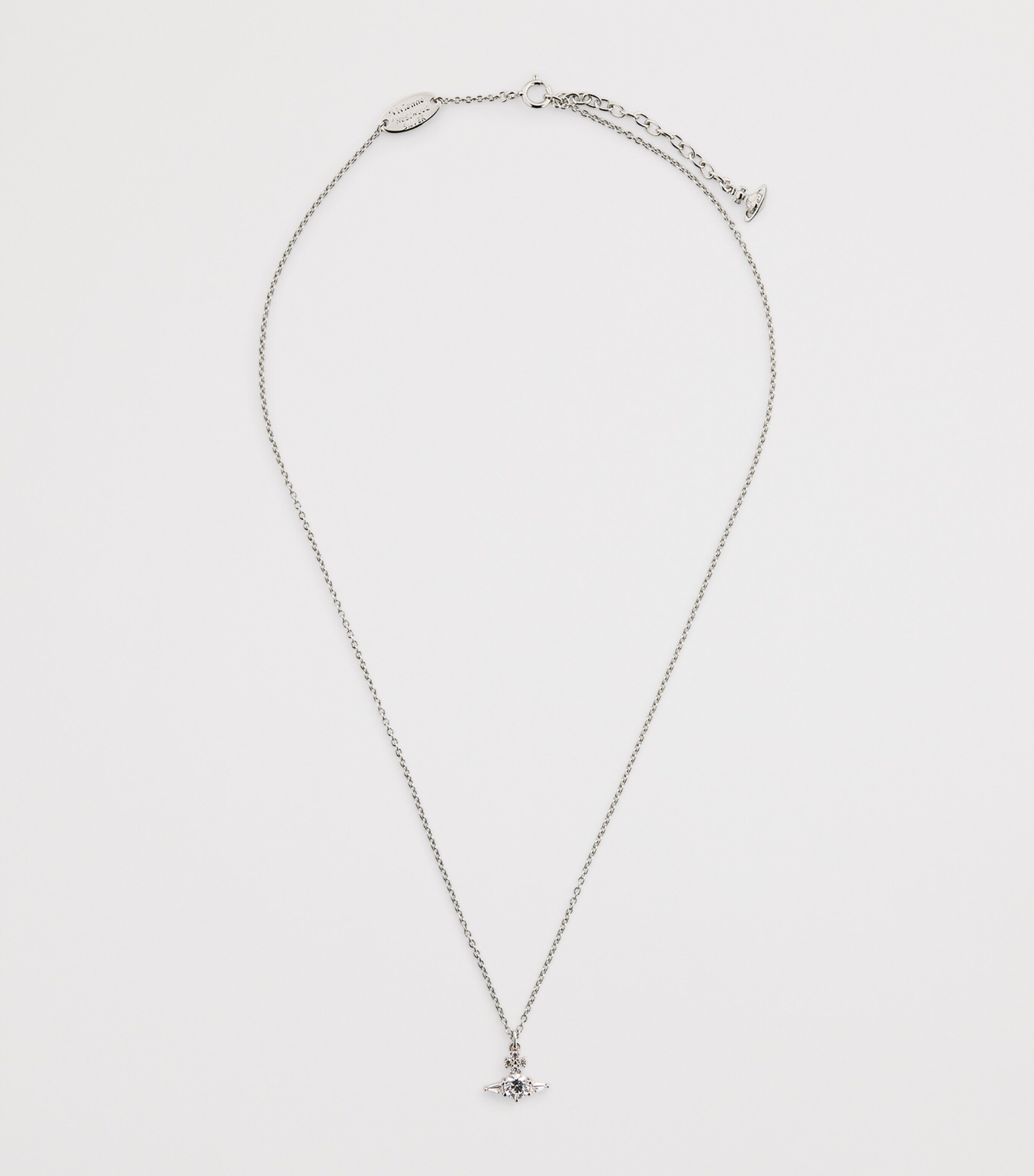 Vivienne Westwood Silver Crystal-Embellished Ofelia Necklace Pltnm/wht Image 3