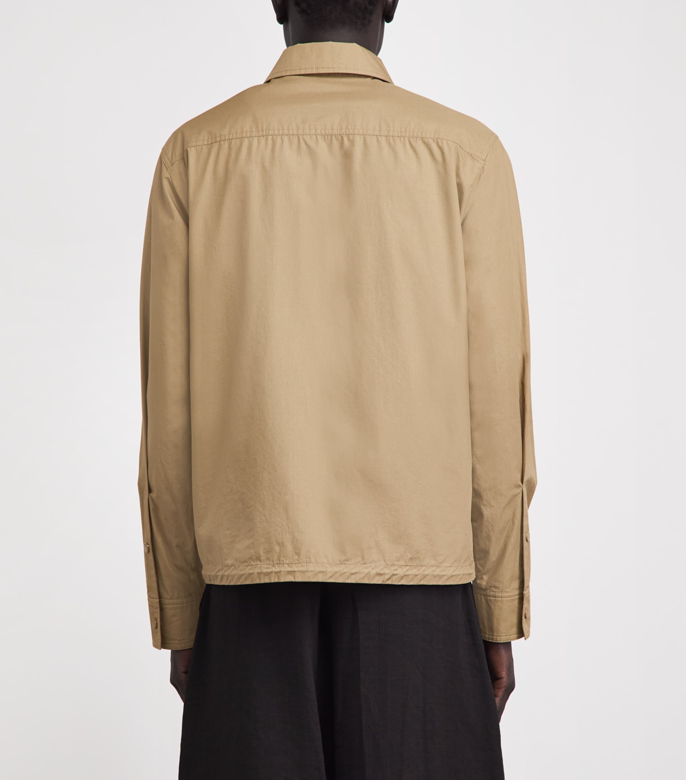 Moncler Mens Cotton Poplin Zip-Up Shirt Image 5