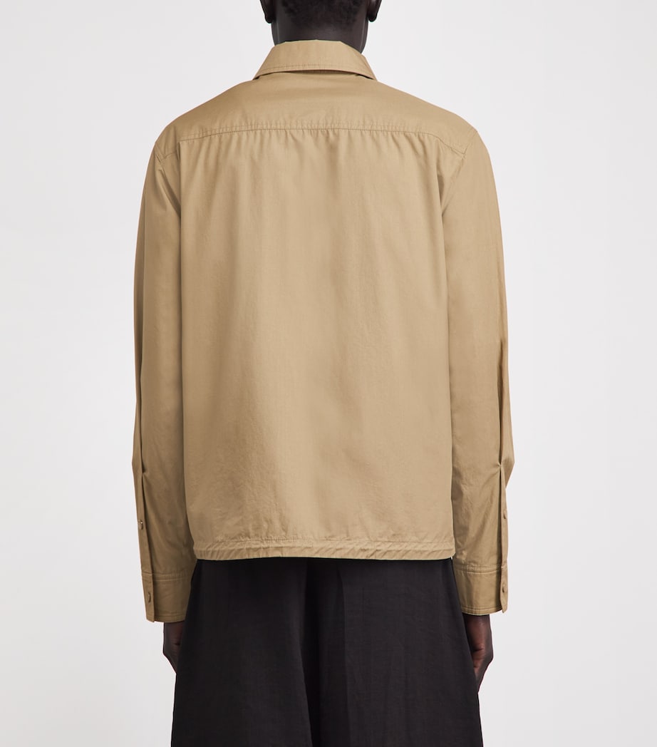 Moncler Mens Cotton Poplin Zip-Up Shirt Image 5