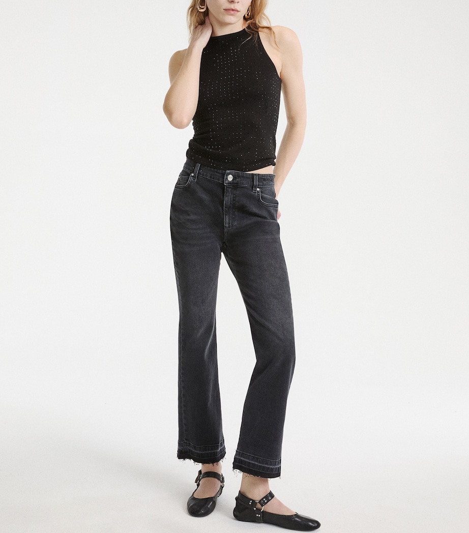Marella Womens Mid-Rise Flared Jeans Black Image 4