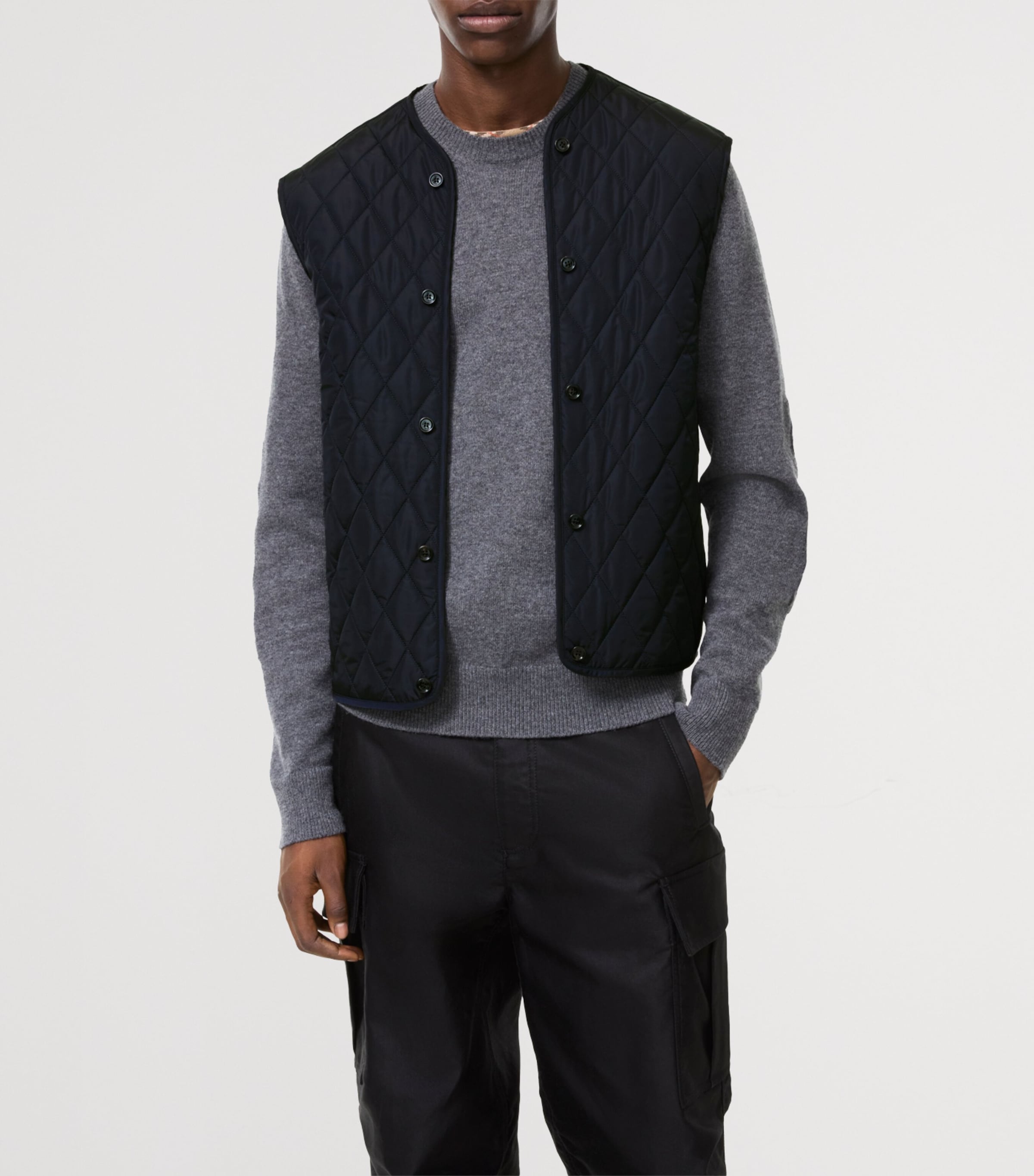 Burberry Mens Cotton Gabardine Hooded Jacket Coal Blue Image 3