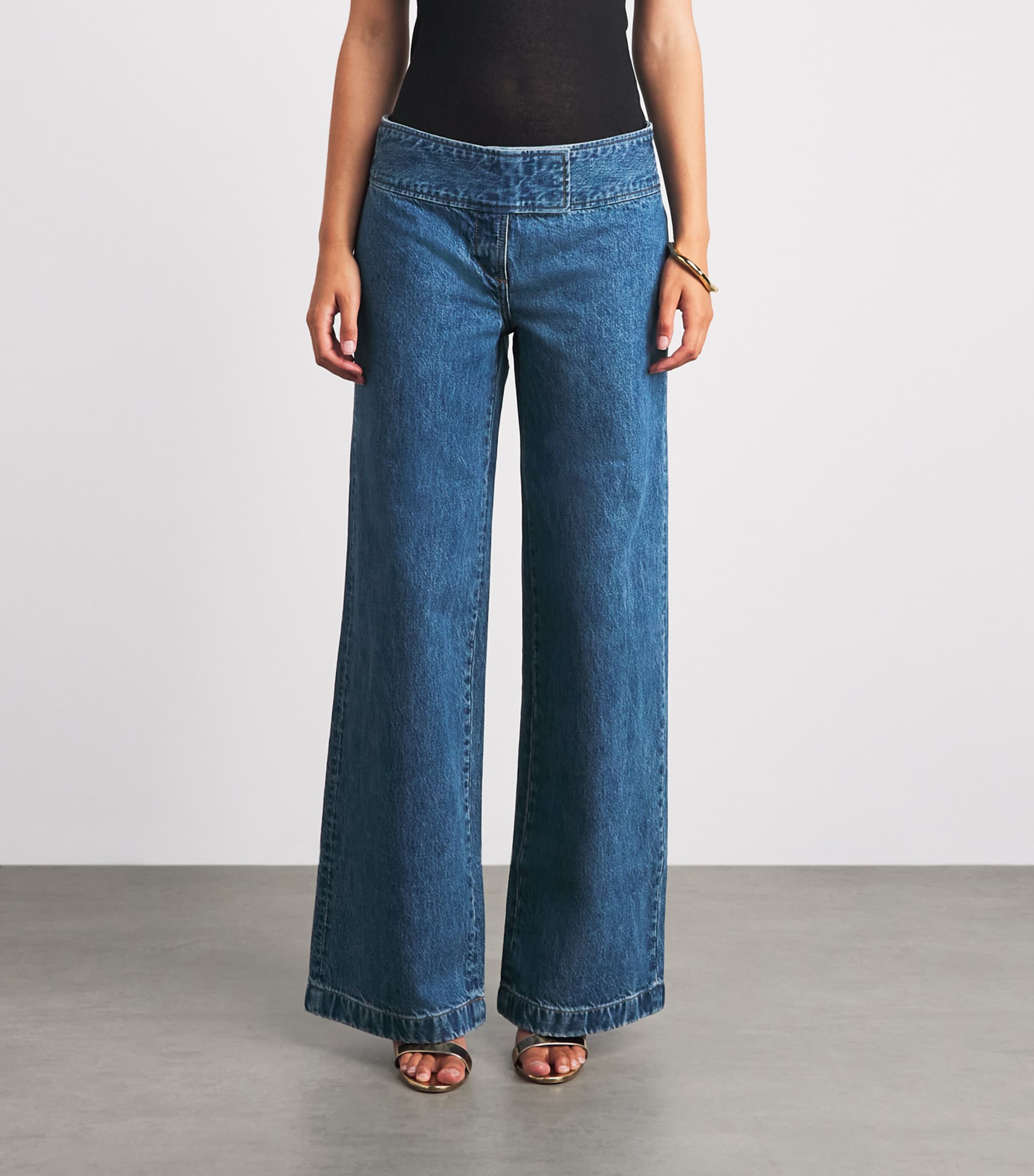 Cult Gaia Womens Yael Wide Jeans Wsh Blue Image 4