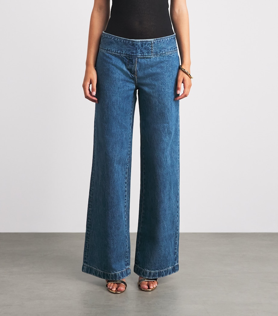 Cult Gaia Womens Yael Wide Jeans Wsh Blue Image 4