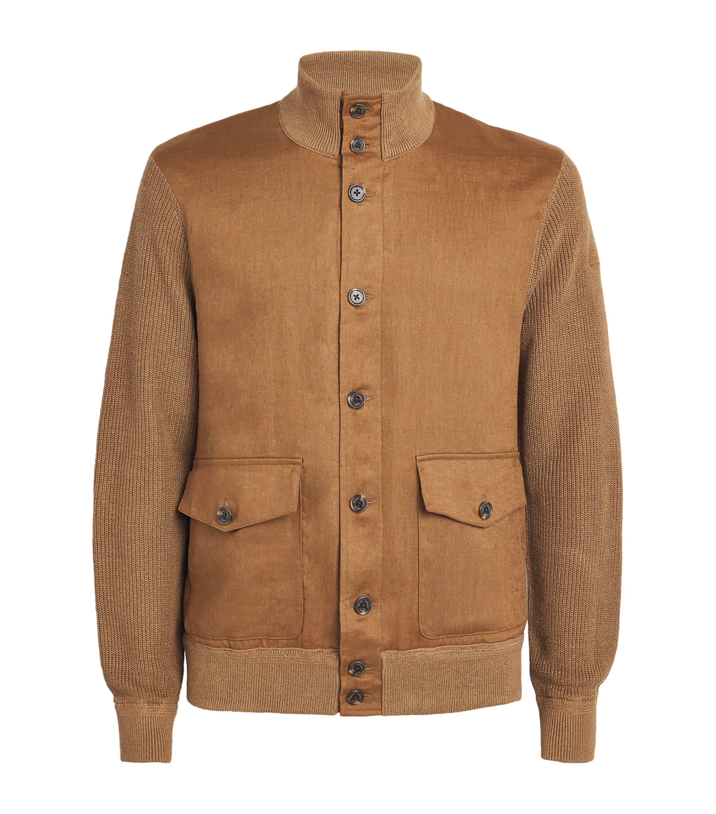 Polo Ralph Lauren Mens Linen Cardigan Brown Image 1