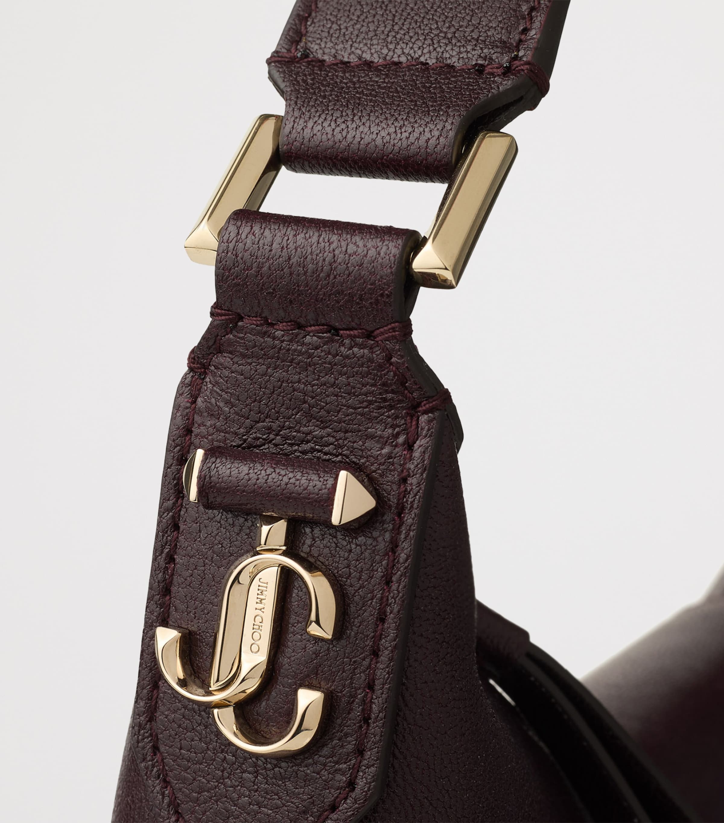 Small Leather Shoulder Bag CHOCOLATE/SHINY GOLD Image 5