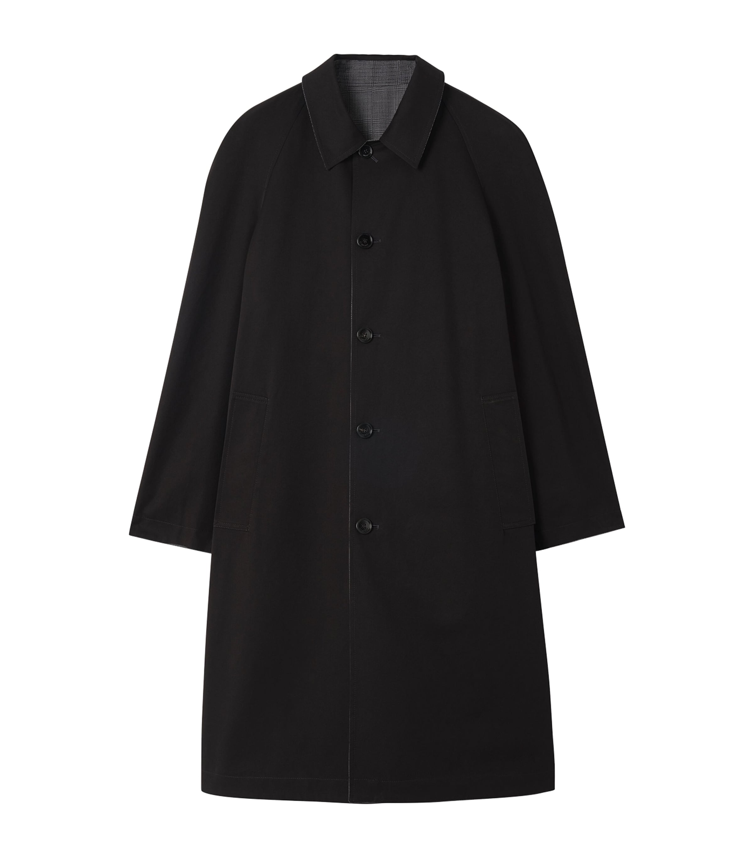 Burberry Mens Wool-Cotton Reversible Parkbury Car Coat Silhouette Bl/grt Gr Image 1