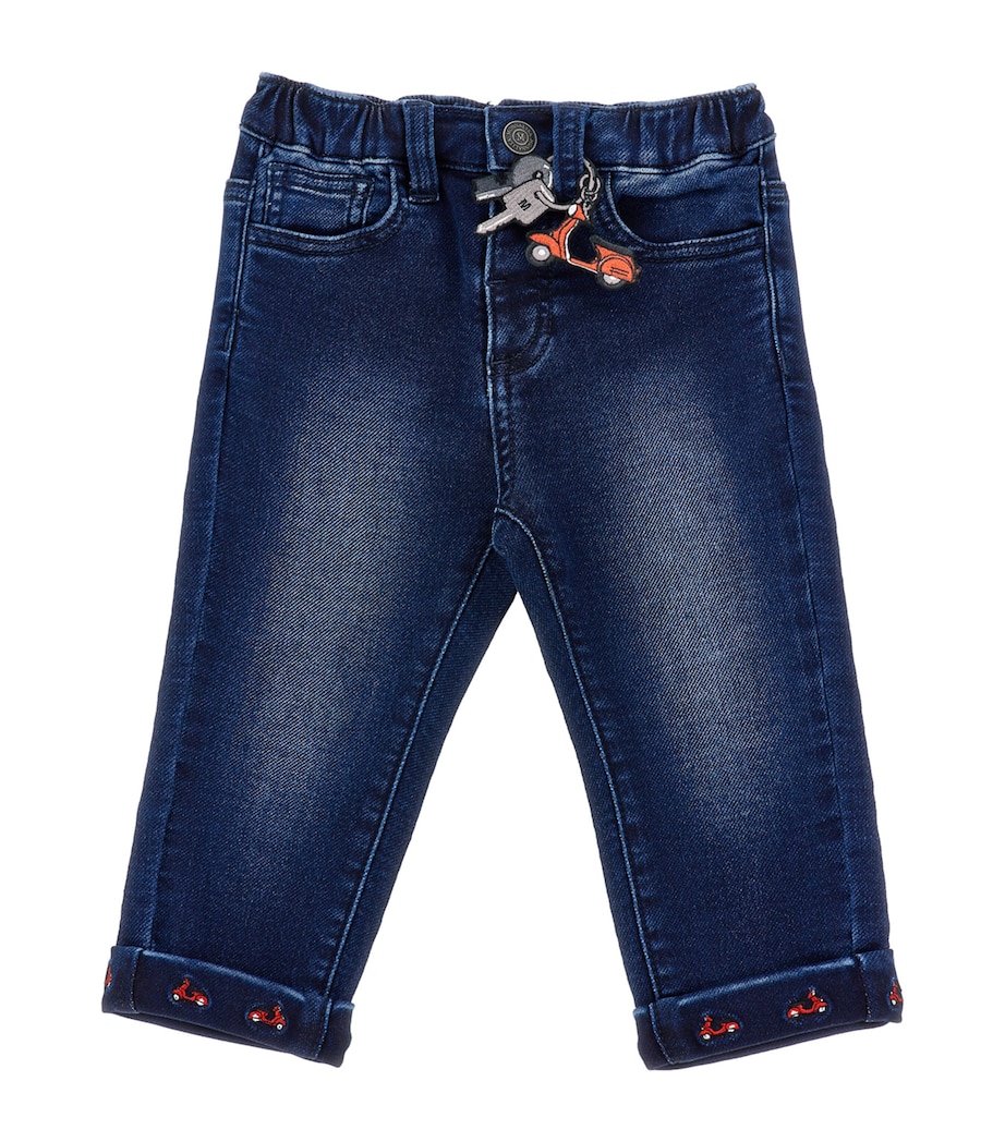 Moped-Embroidered Jeans (6-24 Months) VINTAGE DENIM Image 1