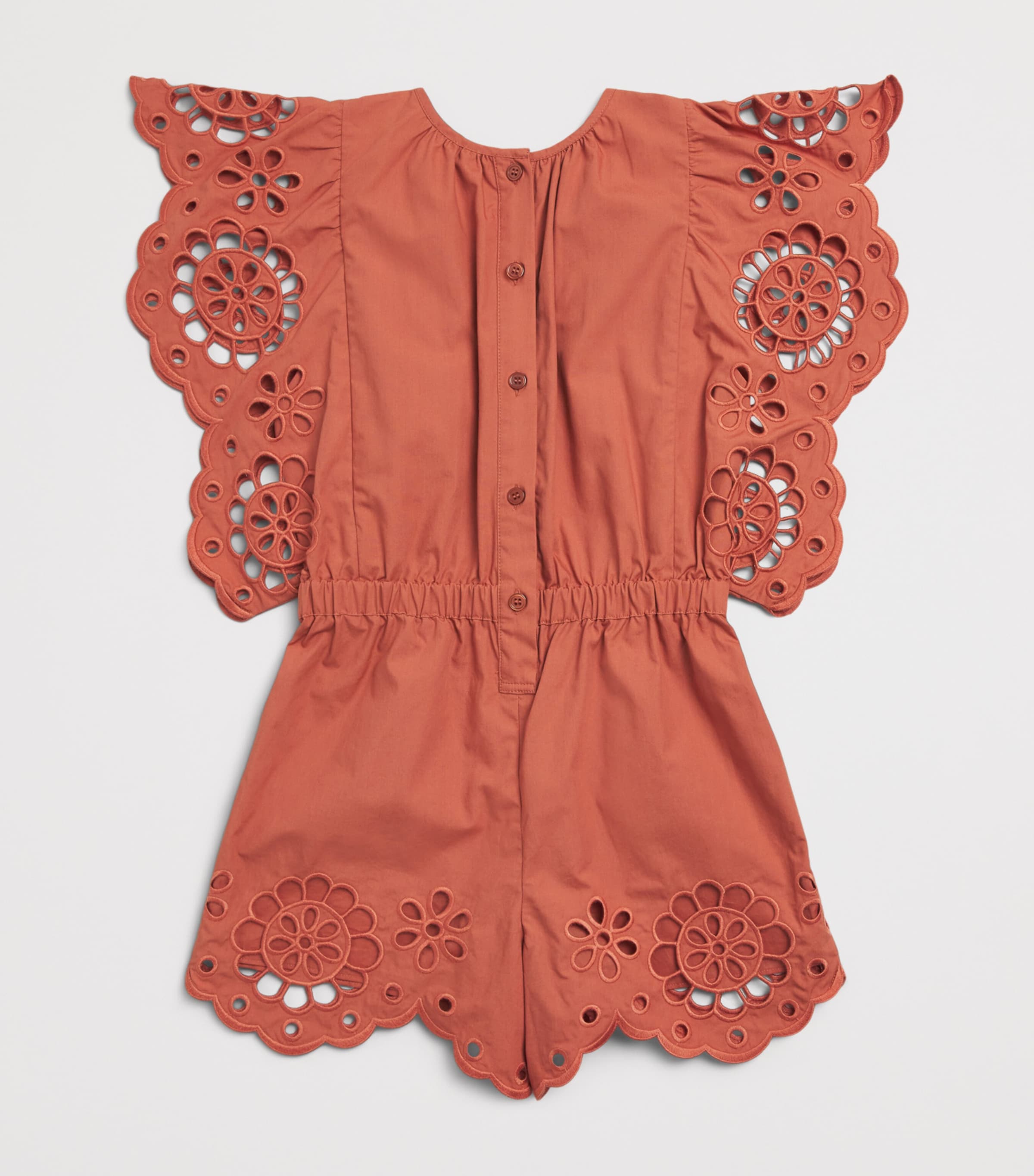 Cotton Broderie Awaken Playsuit (1-12 Years) RUST Image 2