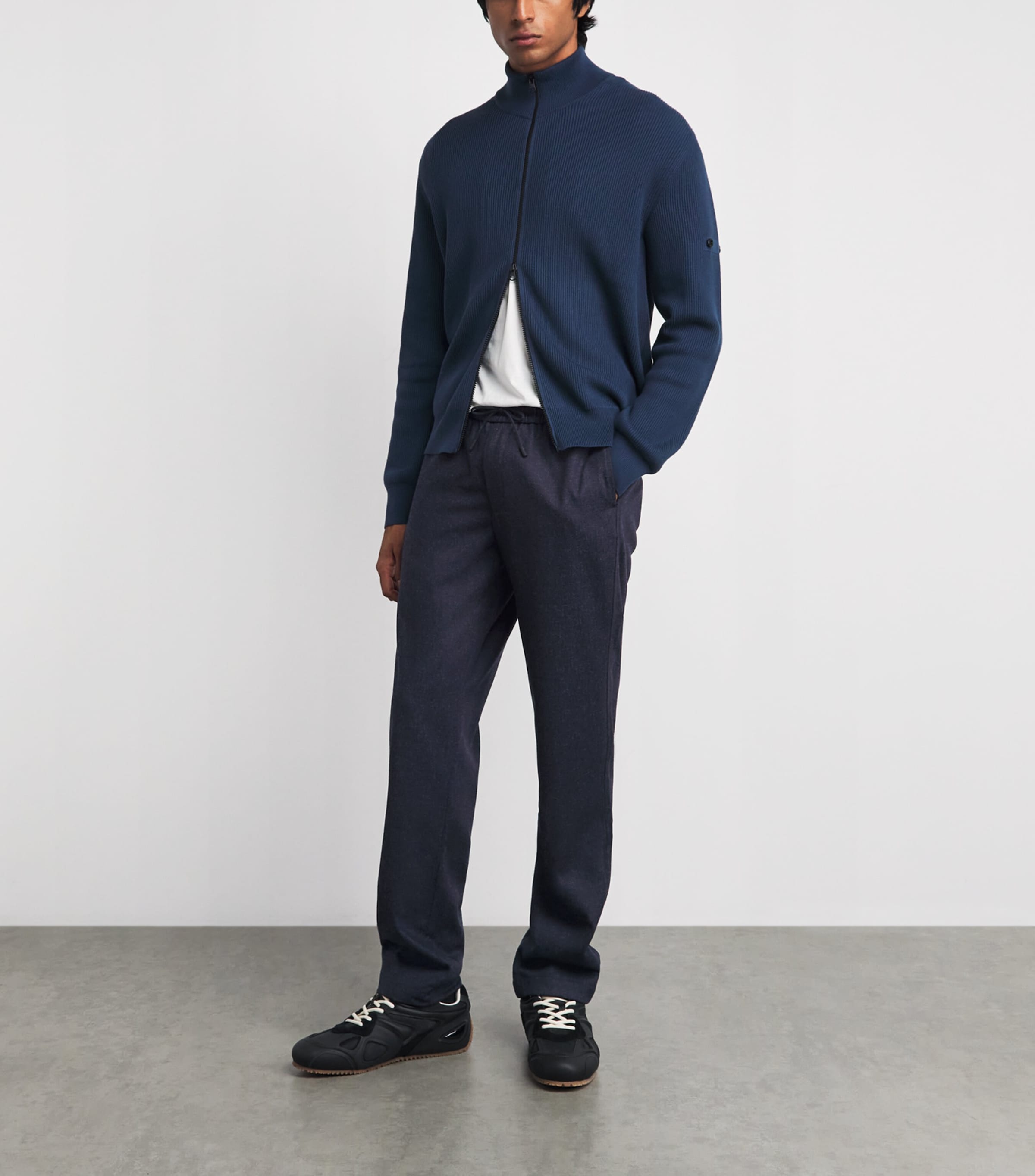 Sease Mens Virgin Wool Mindset Slim Trousers Denim Blue Image 2