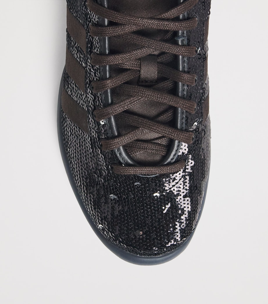 x Wales Bonner Sequinned Karintha Sneakers BLACK/SILVER/BROWN Image 4
