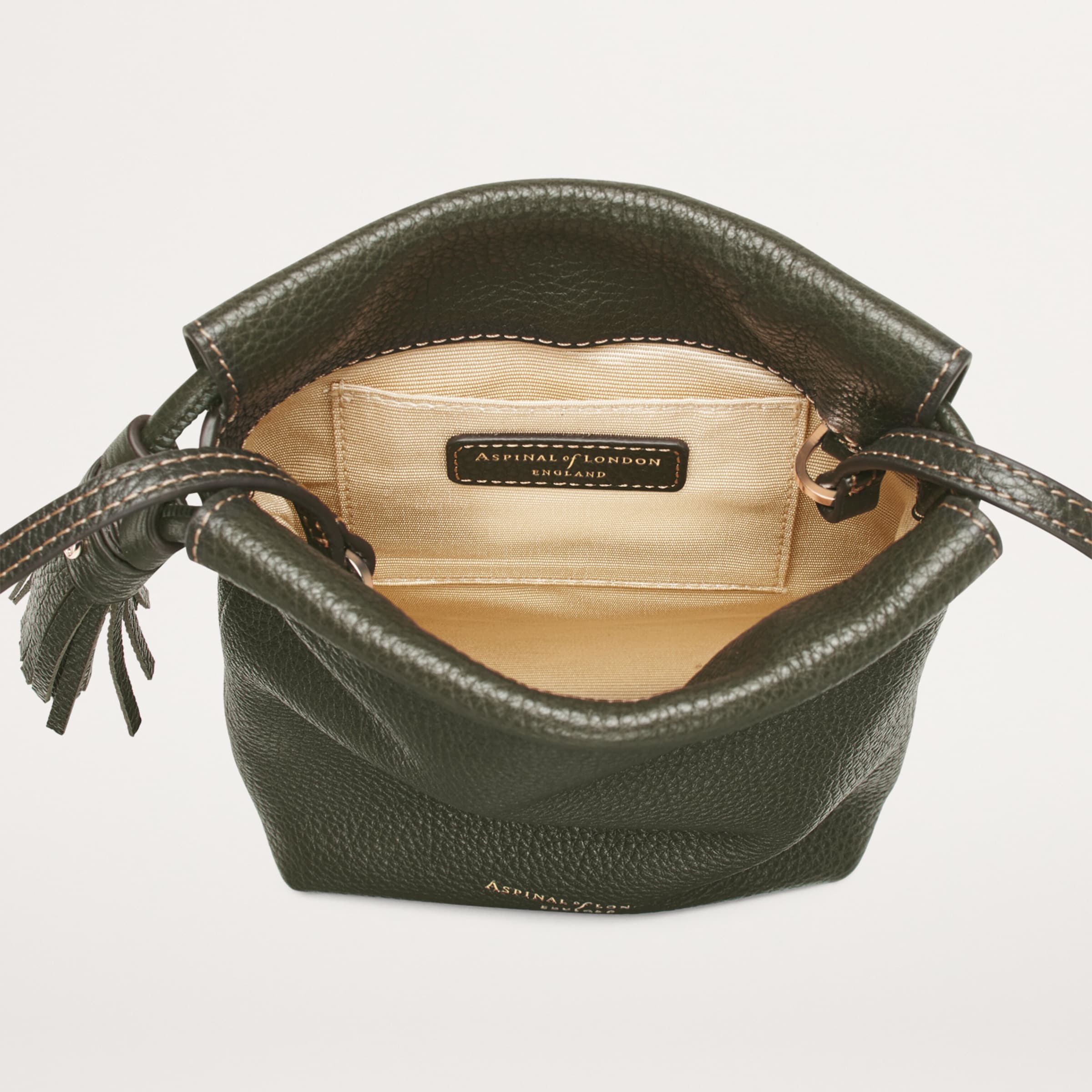 Leather Hudson Cross-Body Bag GREEN Image 3