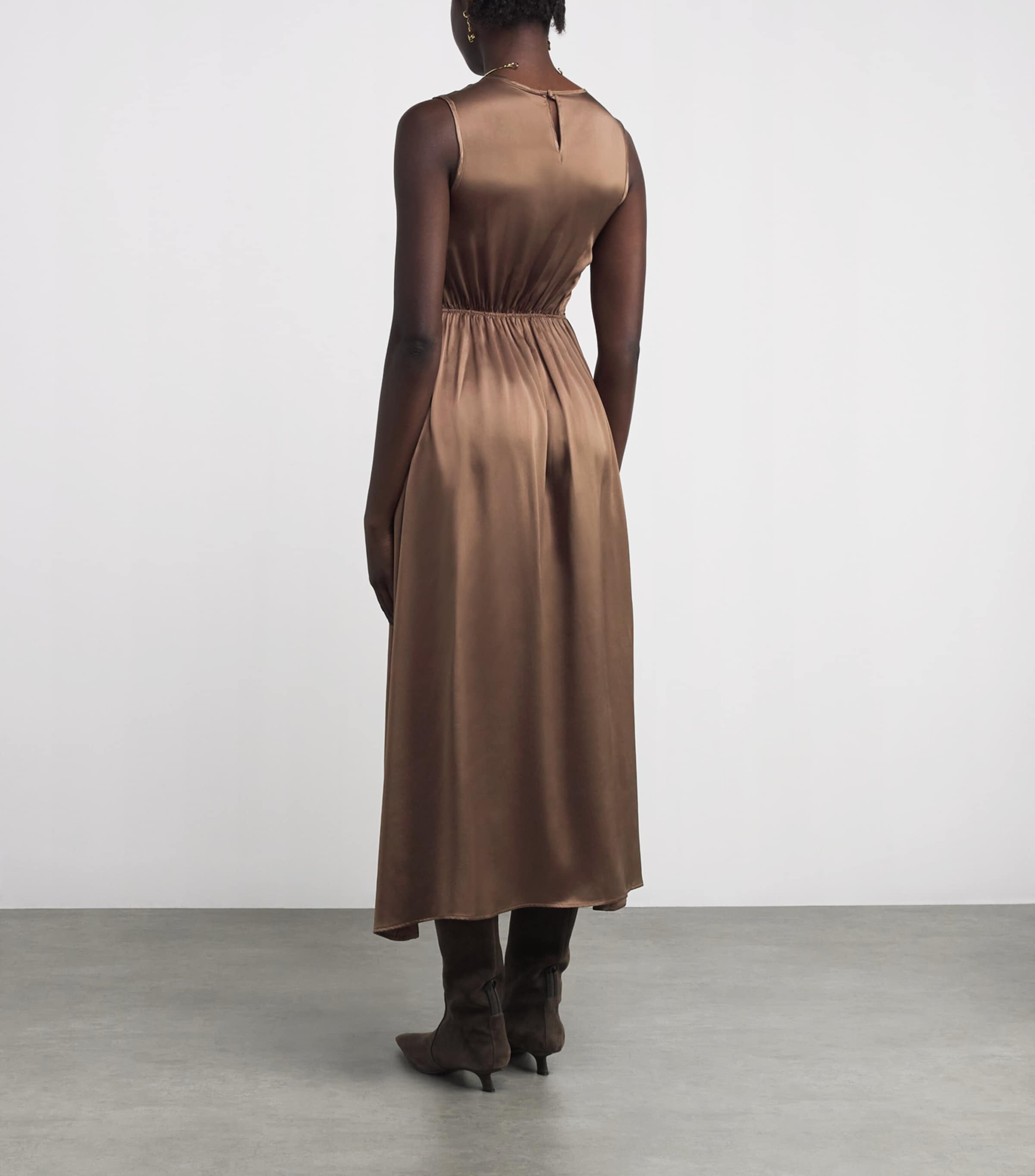 Silk Gioia Midi Dress REGIO BROWN Image 3