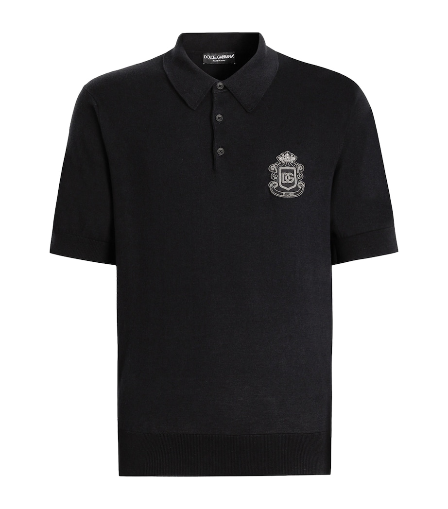 Cotton Crest Polo Shirt B0665-VERY DARK Image 1