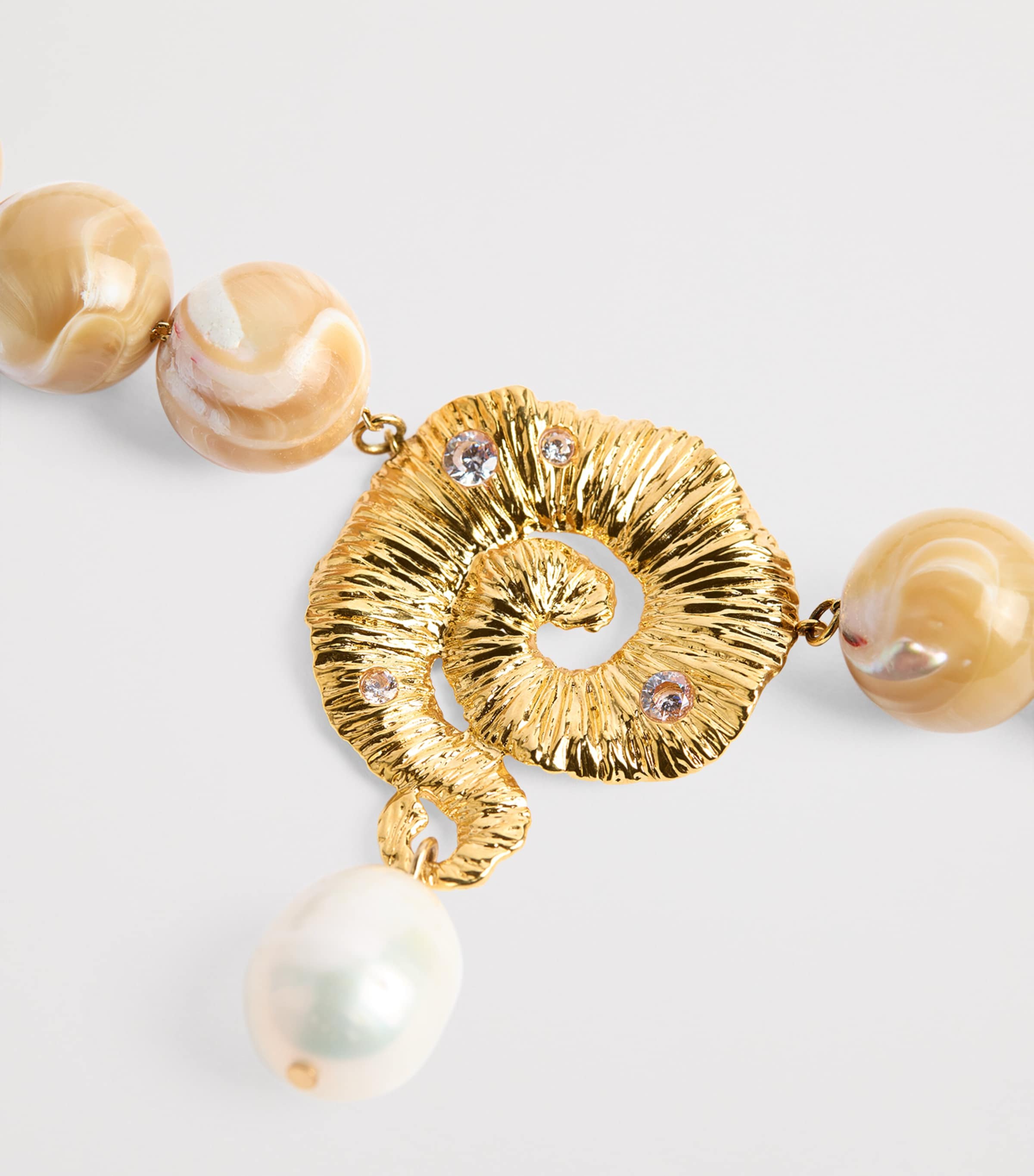 Anni Lu Gold-Plated Jetset Gems Necklace Cream Image 4