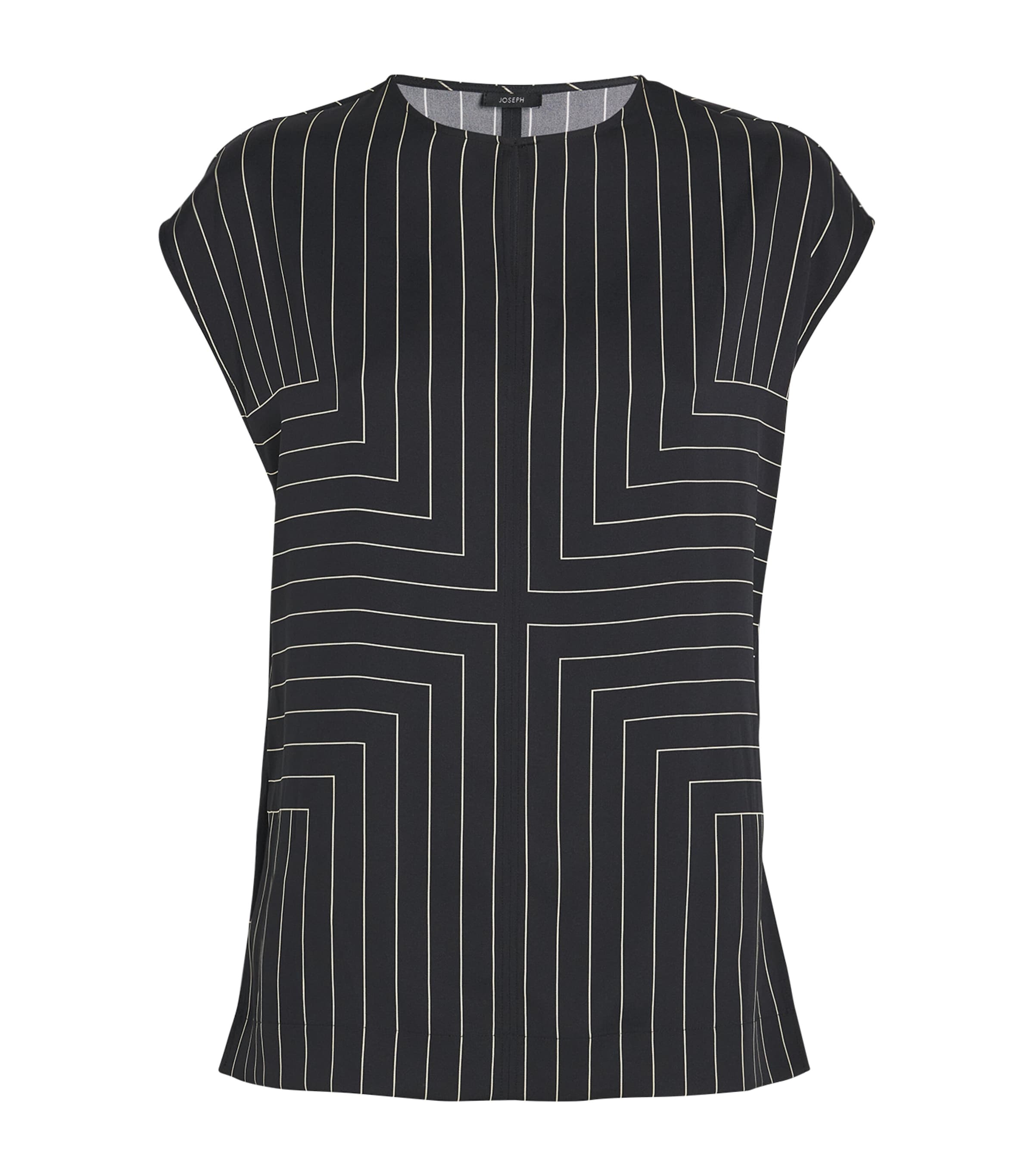 Joseph Sleeveless Geometric-striped Top In Gray
