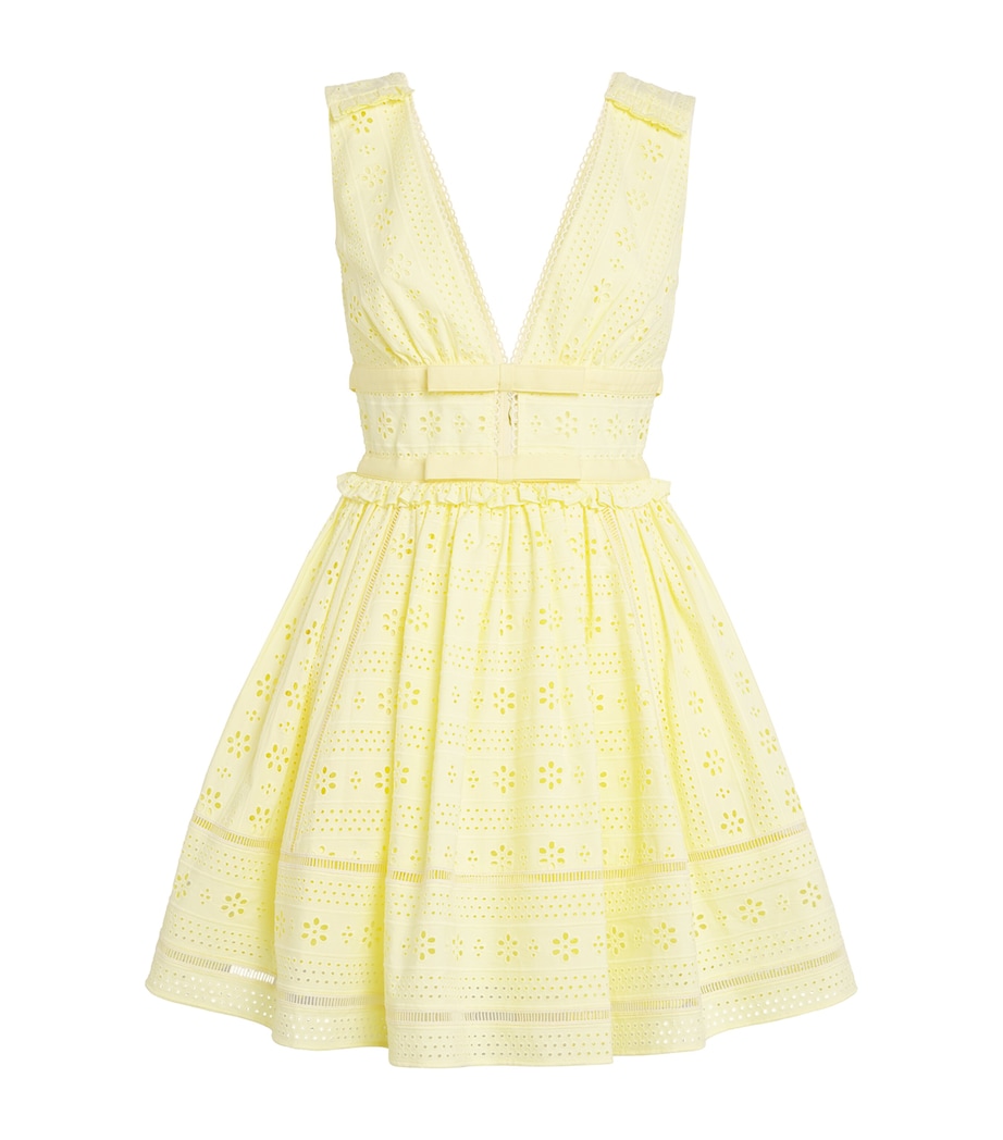Broderie Anglaise Bow Mini Dress YELLOW Image 1