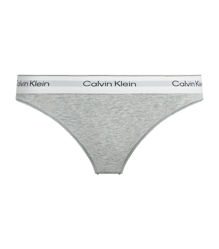 Calvin Klein Womens Cotton-Blend Icon Briefs Grey Heather Image 1