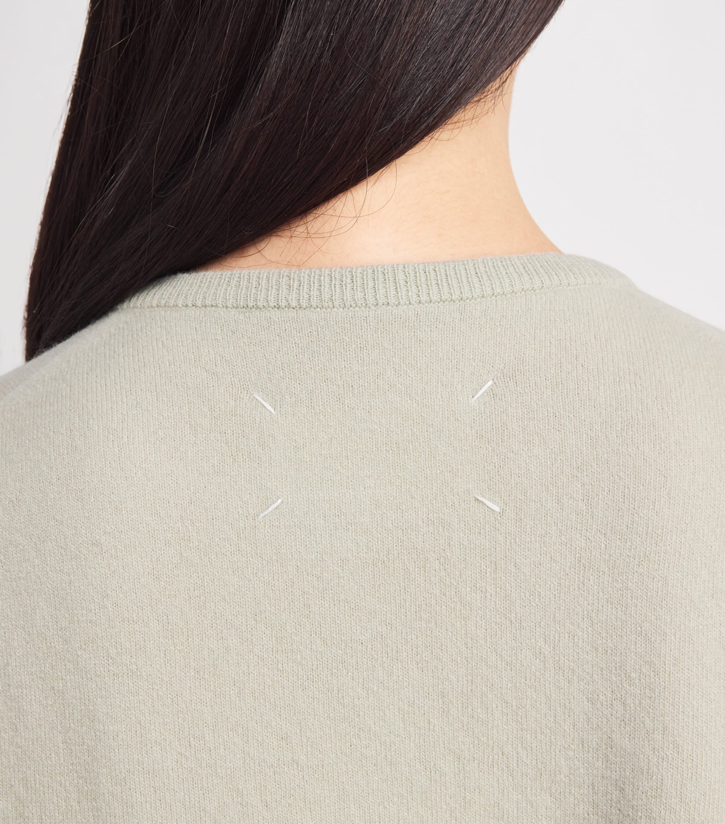 Maison Margiela Womens Virgin Wool Cardigan Pale Green Image 6
