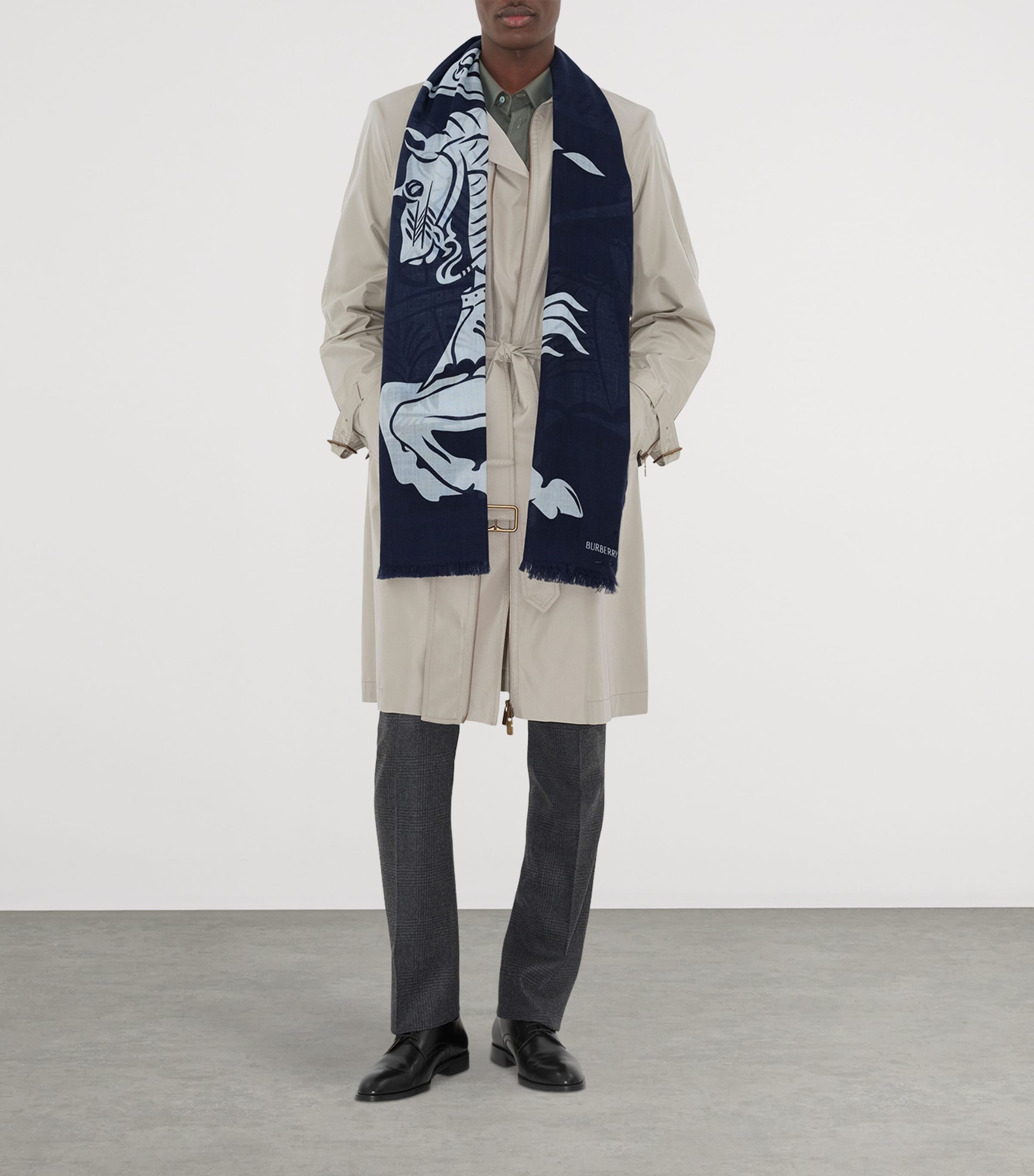 Wool Wide EKD Scarf BANK BLUE Image 5