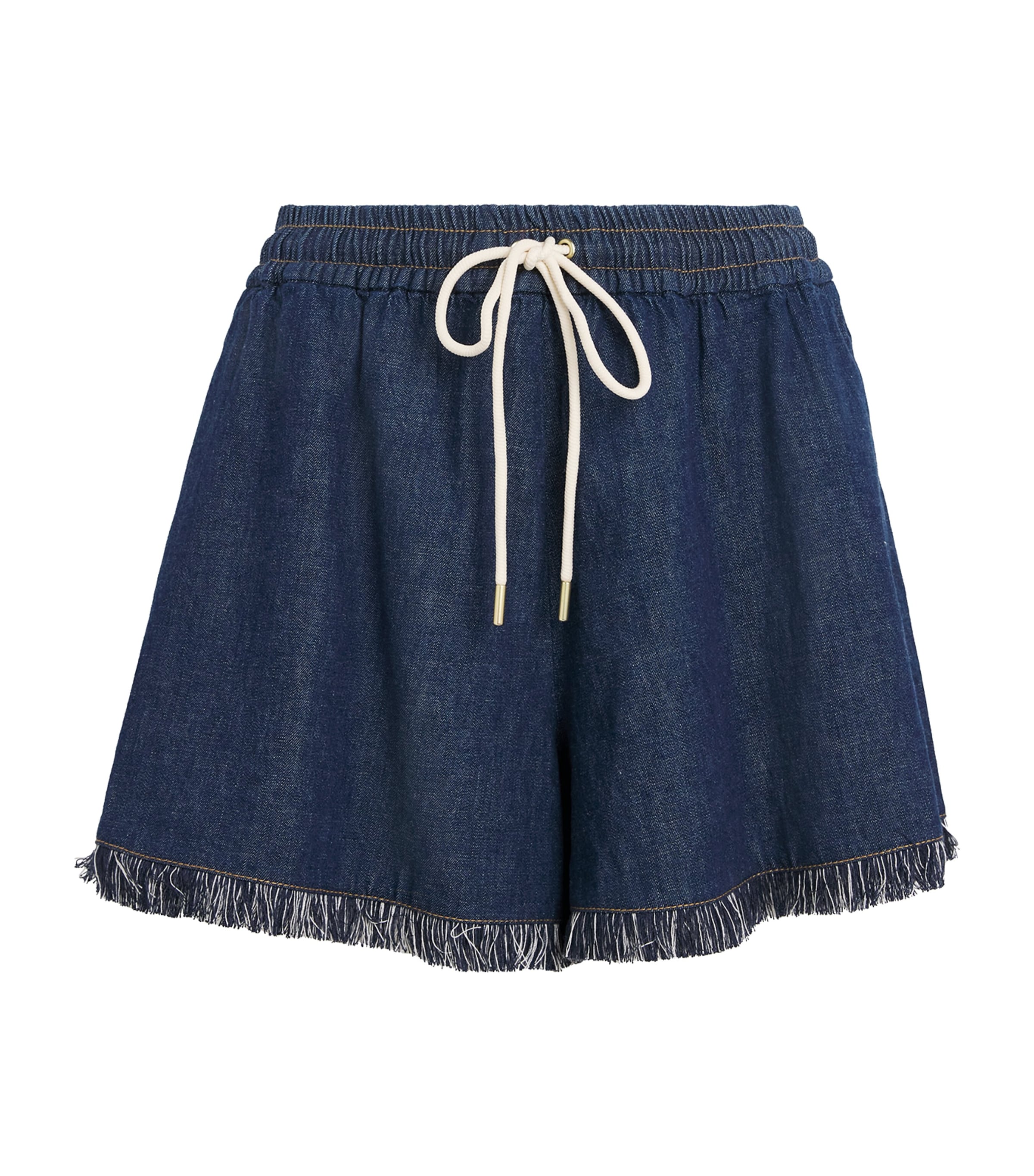 Shop Zimmermann Denim Rhiannon Shorts In Navy