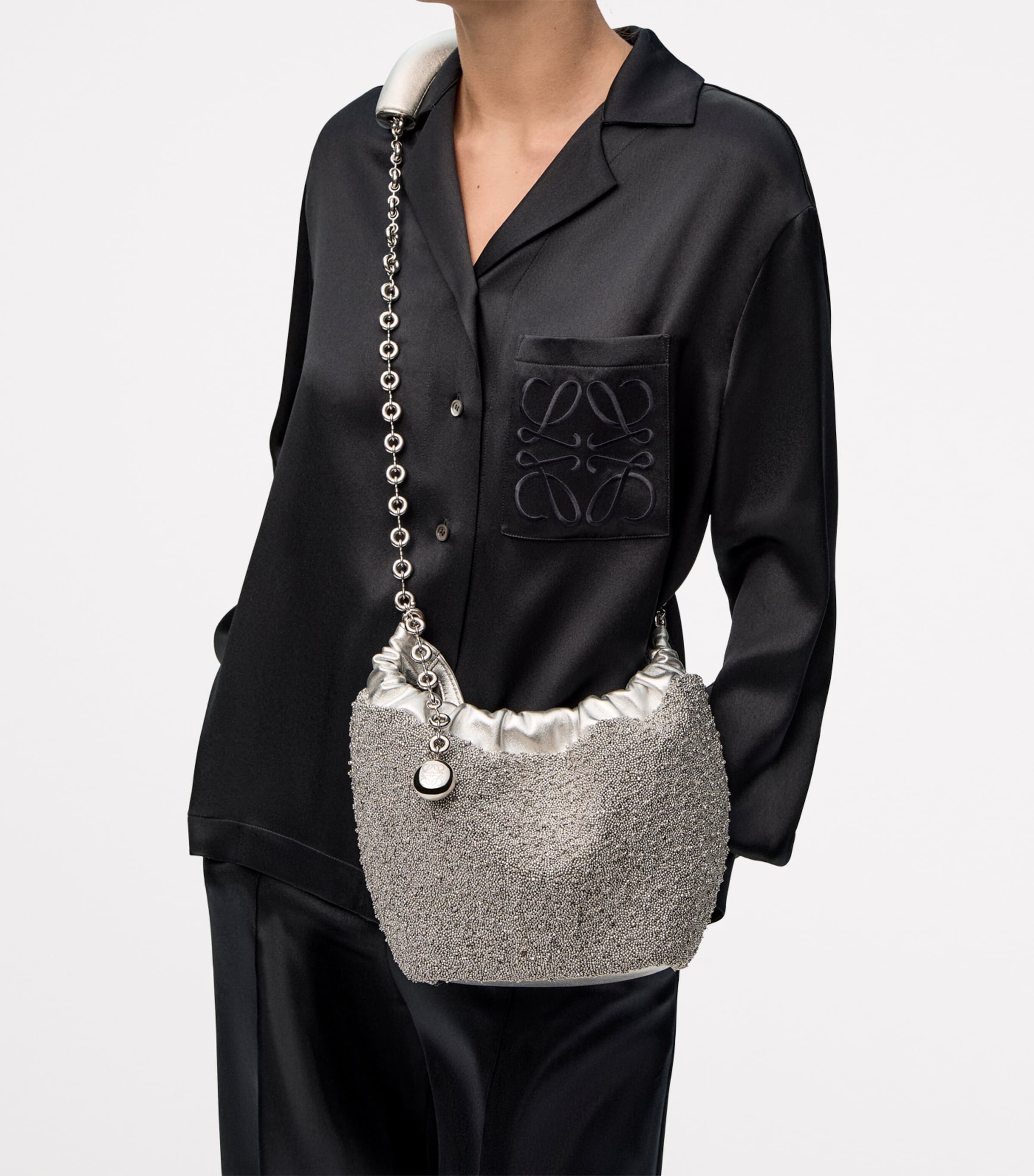 EXCLUSIVE Mini Mirror Squeeze Top-Handle Bag SILVER Image 9