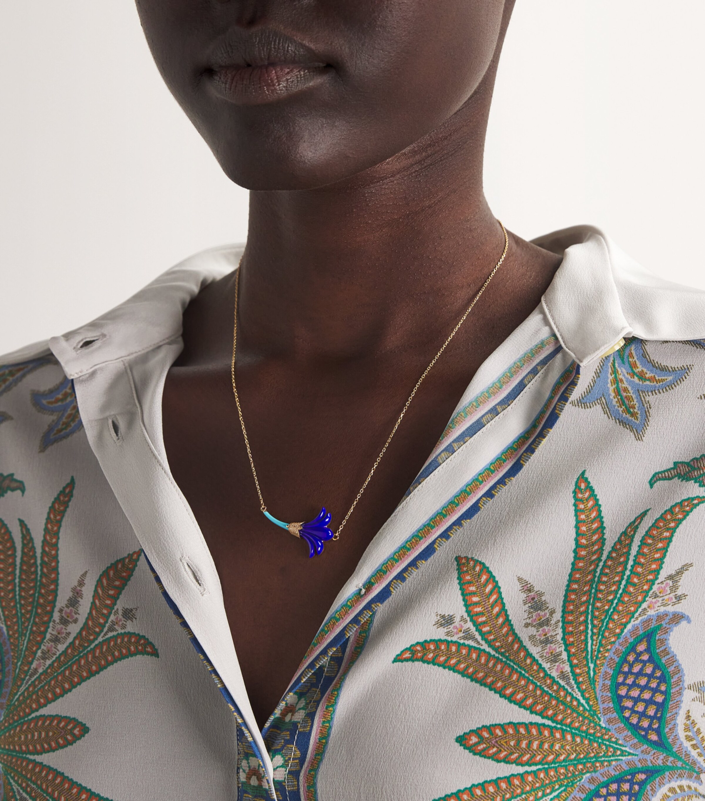 L'ATELIER NAWBAR Yellow Gold, Diamond, Lapis and Turquoise Psychedeliah Necklace Yellow Gold Image 2