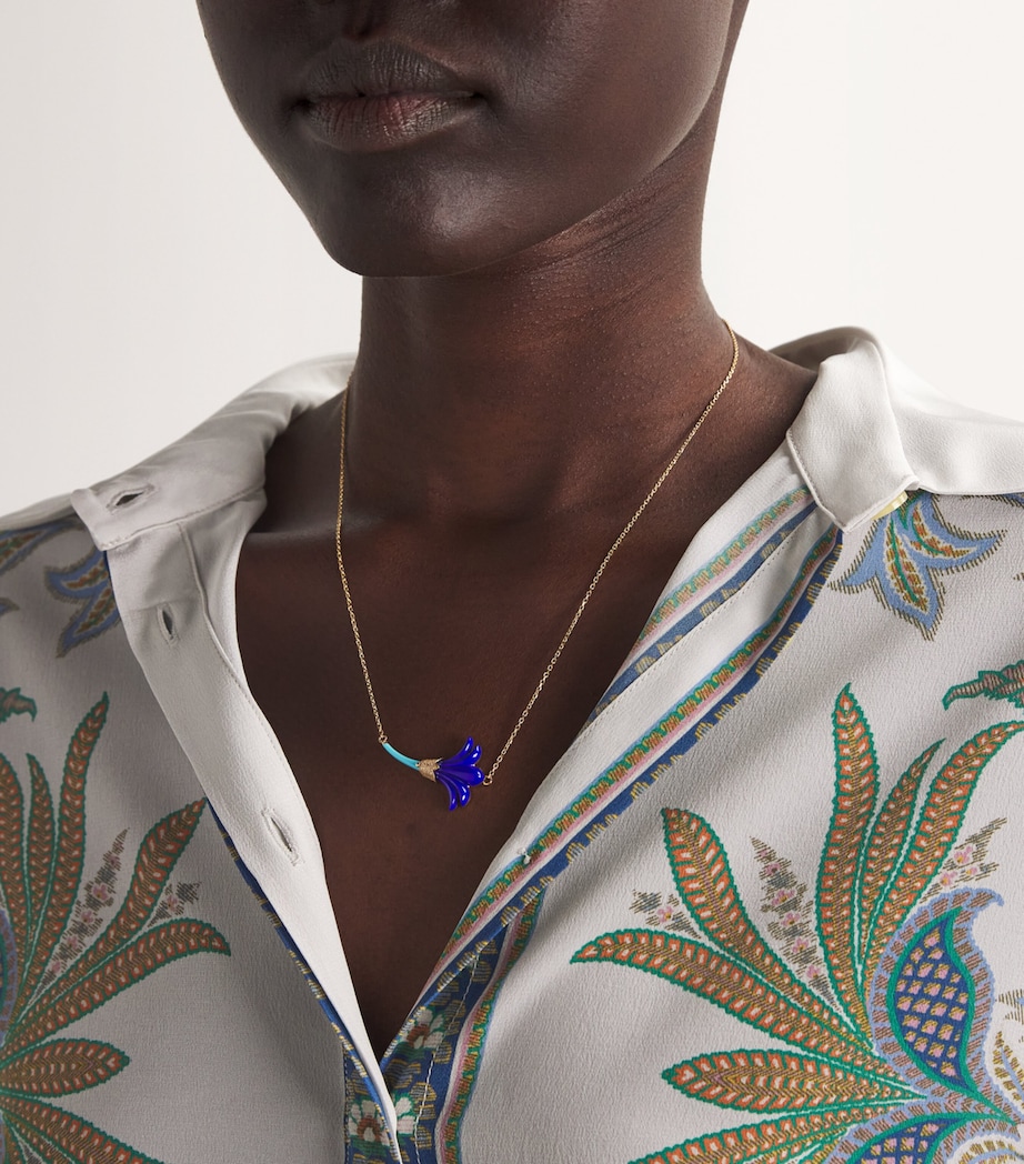 Yellow Gold, Diamond, Lapis and Turquoise Psychedeliah Necklace YELLOW GOLD Image 2
