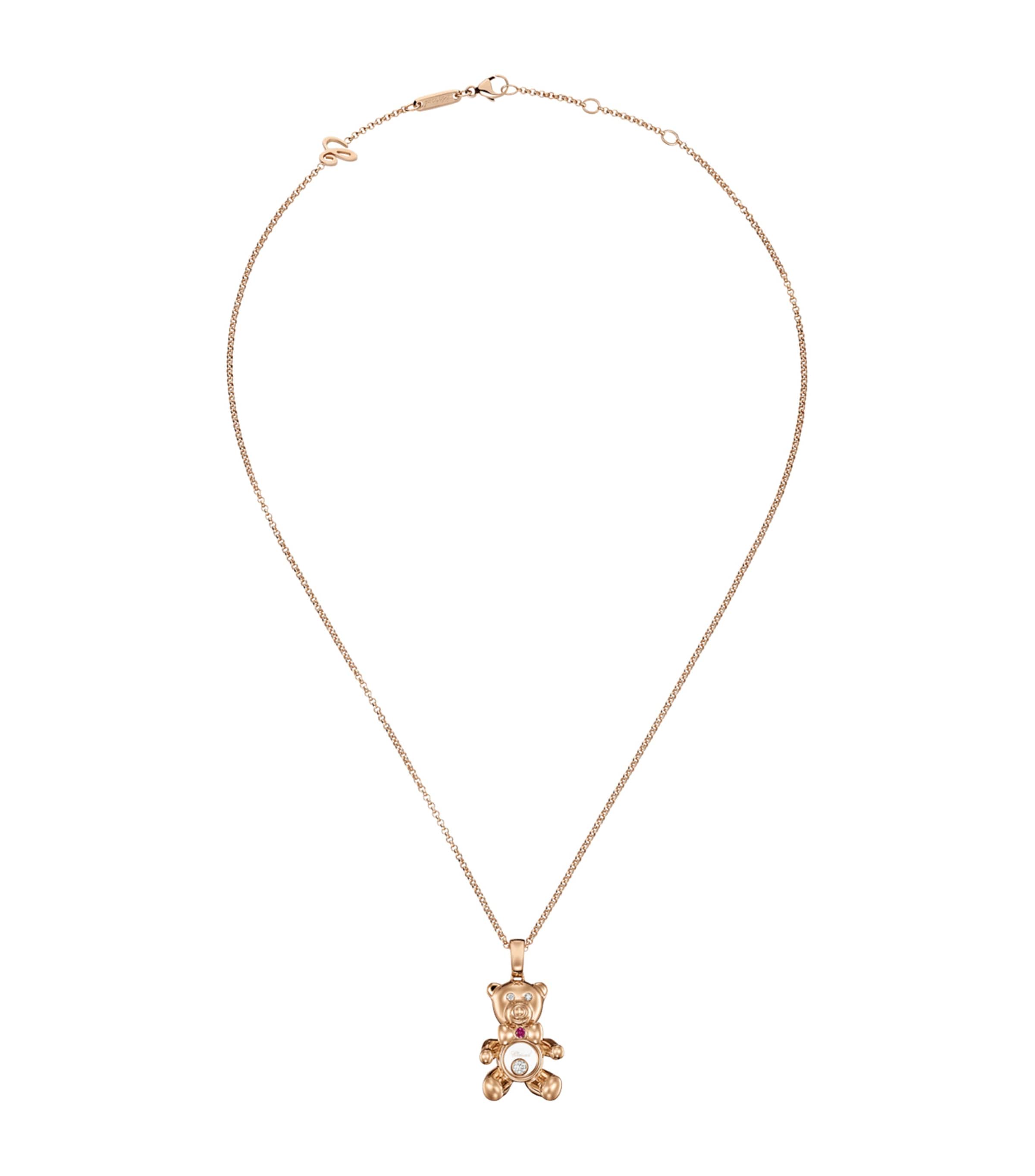 Rose Gold and Diamond Happy Diamonds Teddy Necklace 18K ROSE GOLD Image 1