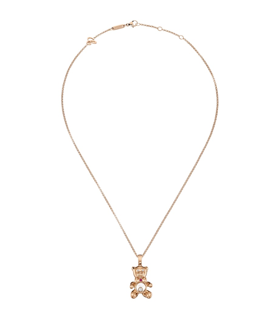 Rose Gold and Diamond Happy Diamonds Teddy Necklace 18K ROSE GOLD Image 1