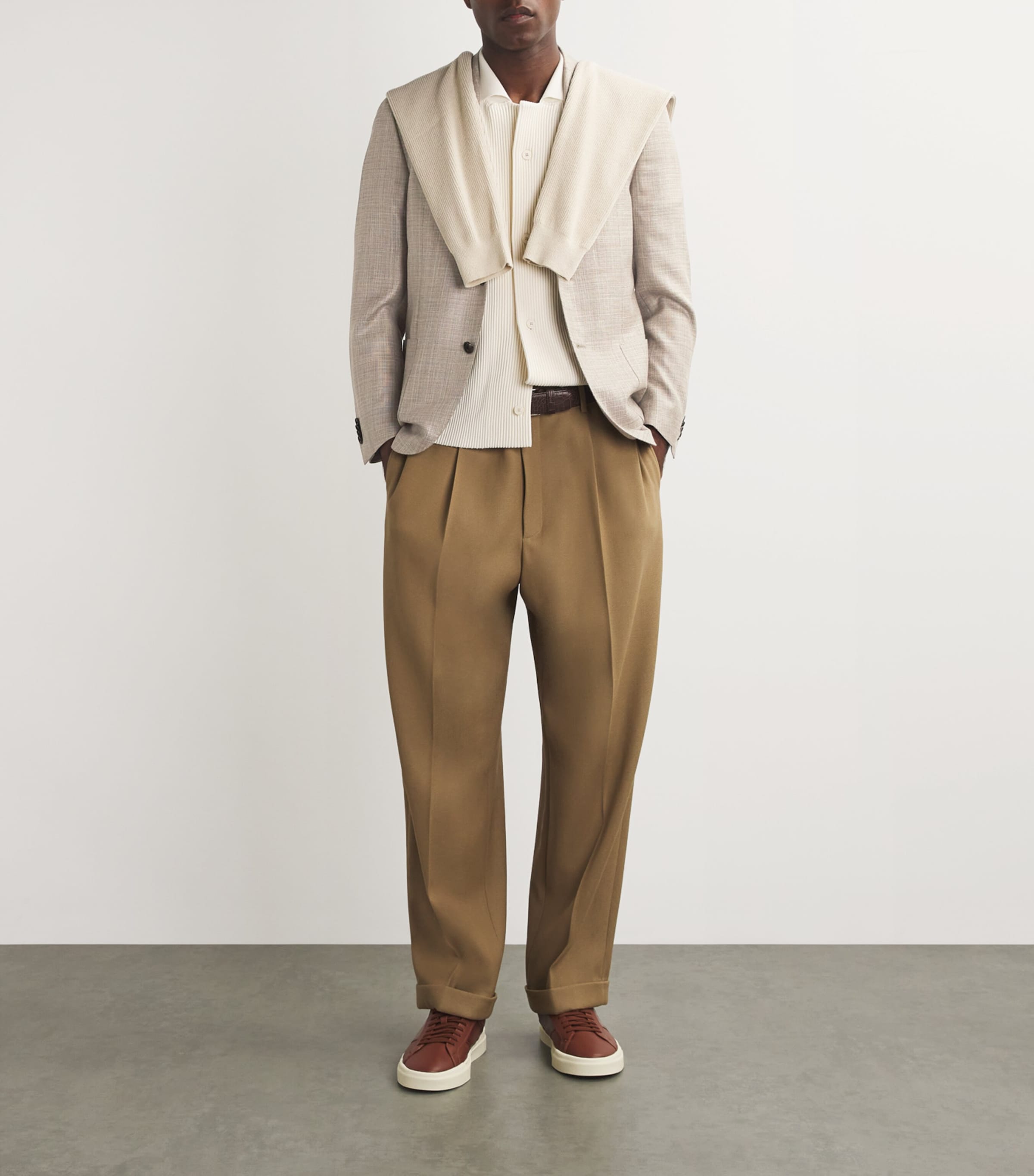 Wool-Linen-Silk Hopsack Blazer 036 NATURAL / BEIGE Image 2