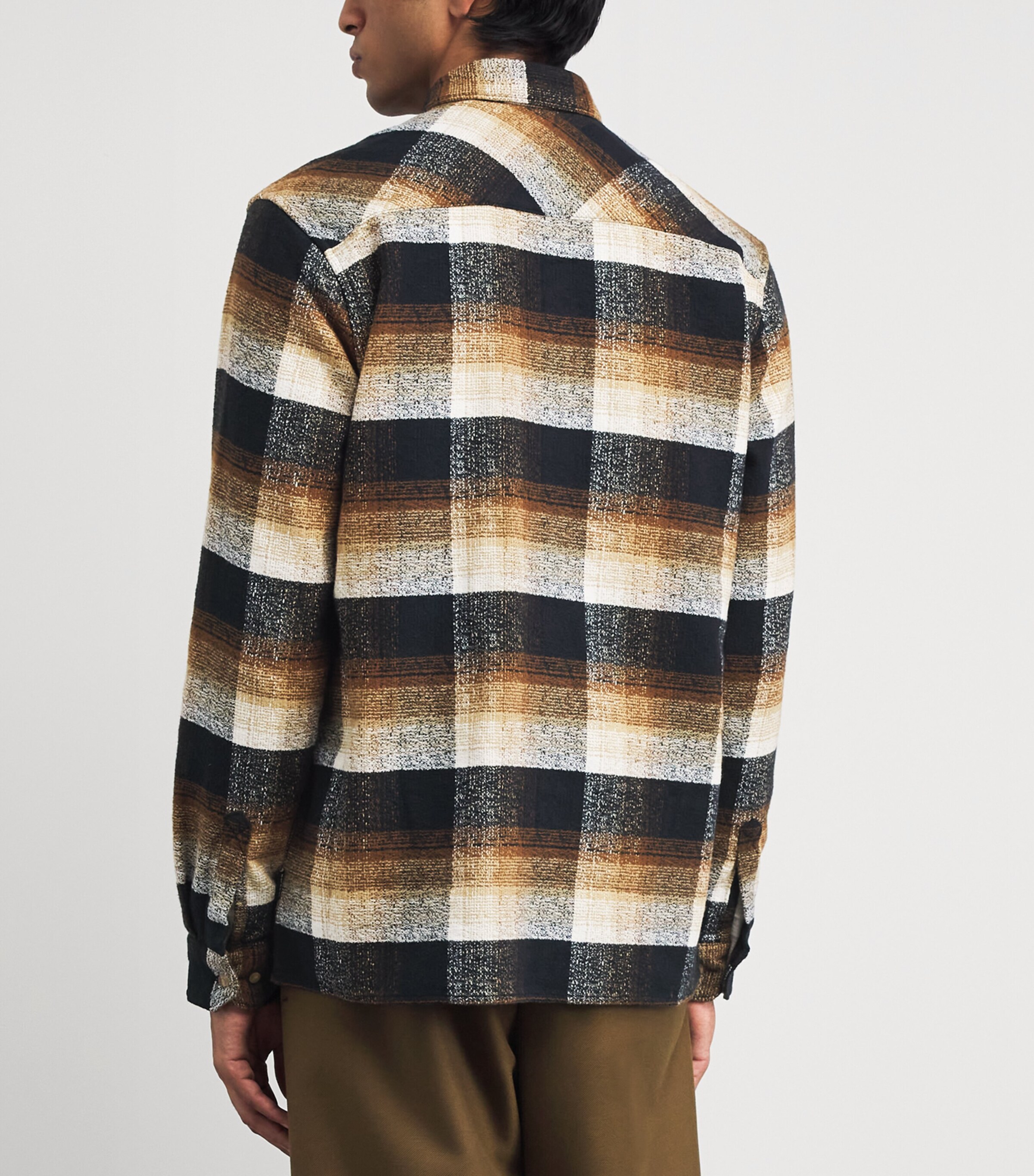 Barbour Mens Cotton Check Woodfoot Relaxed Shirt Black Image 5